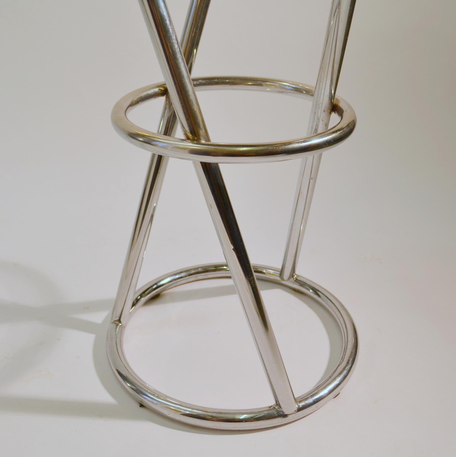 Modernist Bar Stools by Pierre Chareau in Tubular Brass or Chrome 5