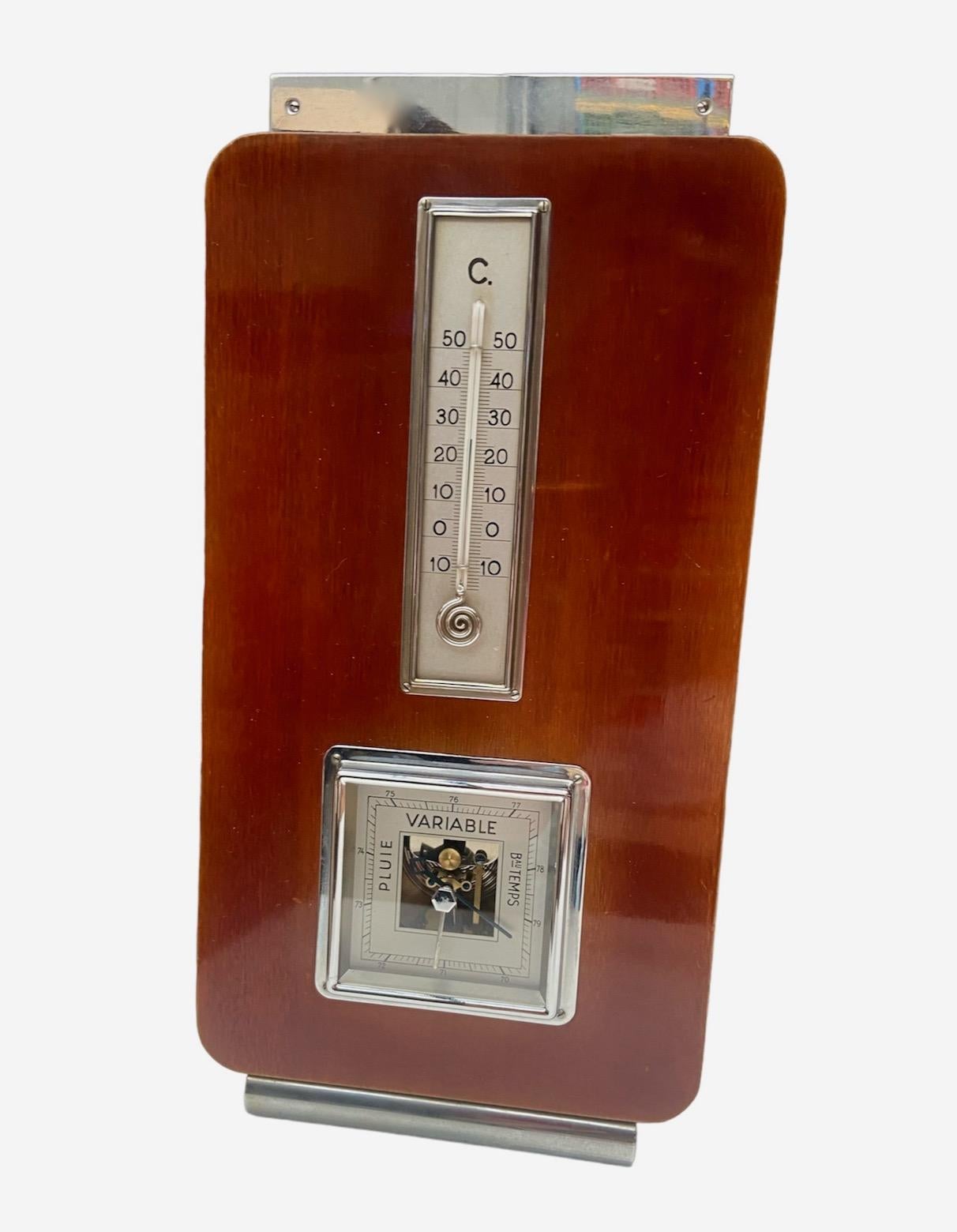 Bois Baromètre moderniste, français, vers 1930 en vente