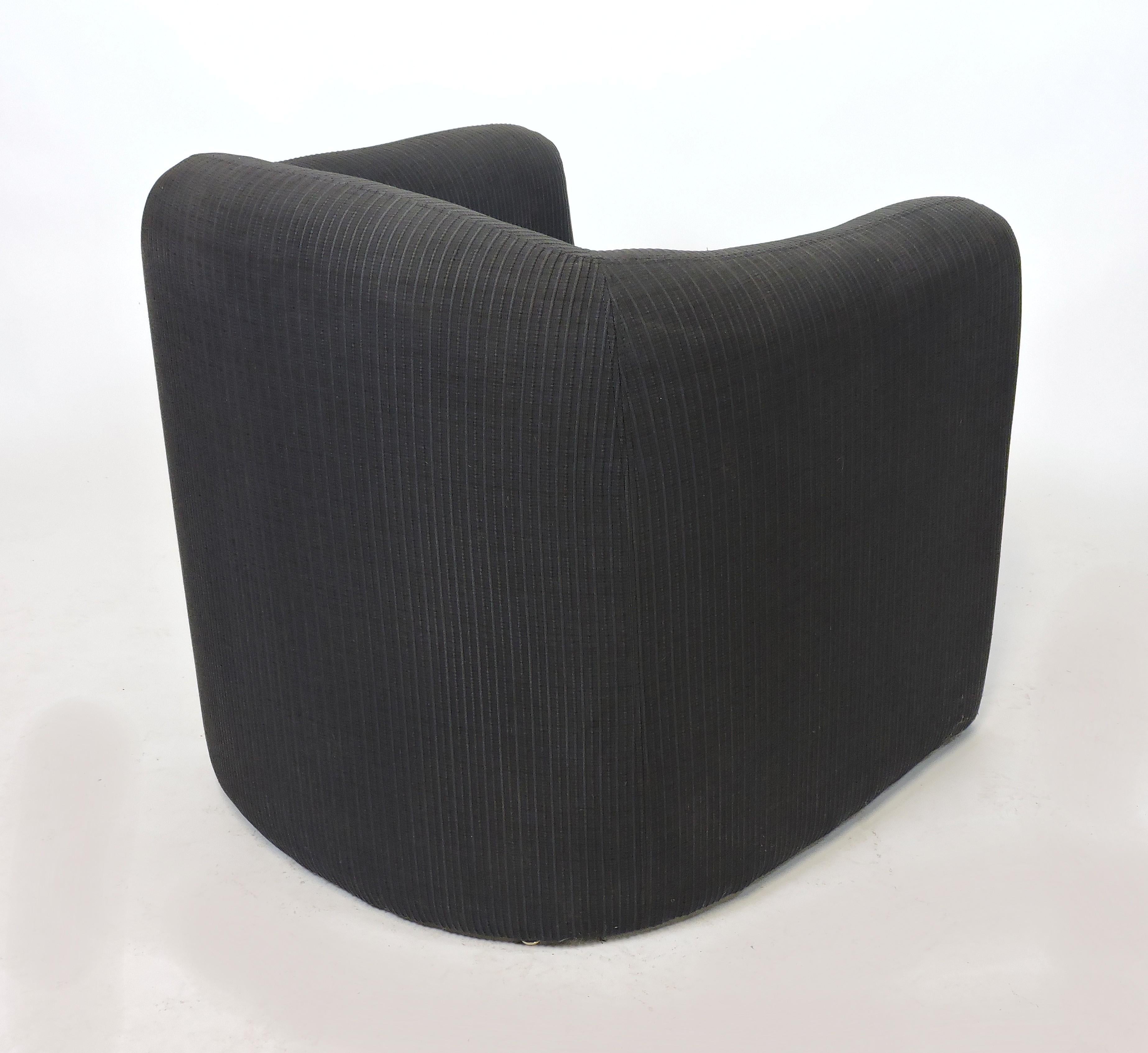 Late 20th Century Modernist Barrel Back Club Lounge Chair by Preview