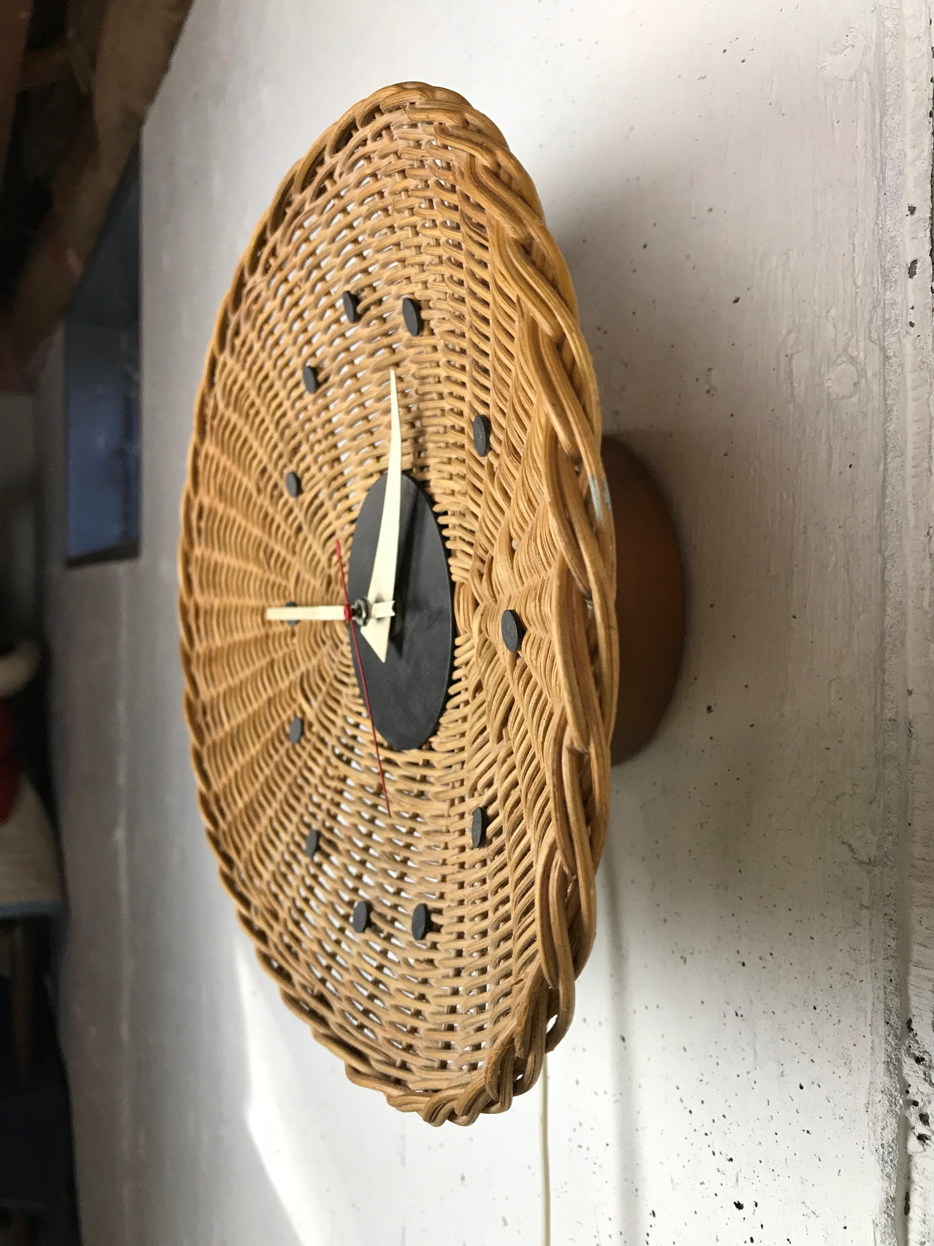 Mid-Century Modern Modernist Basket Wall Clock by George Nelson & Irving Harper for Howard Miller