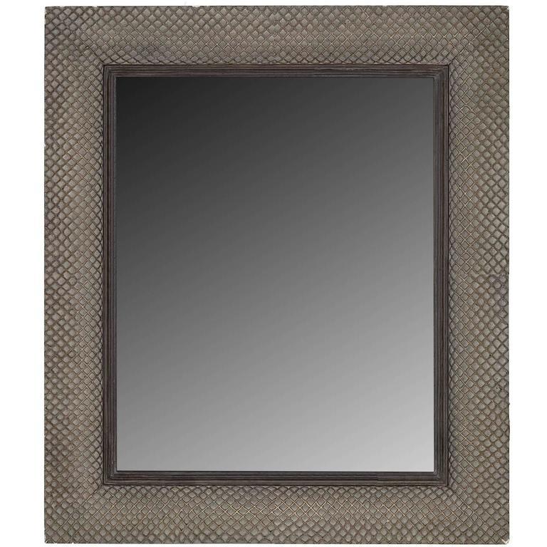 North American Modernist Basketweave Style Mirror For Sale