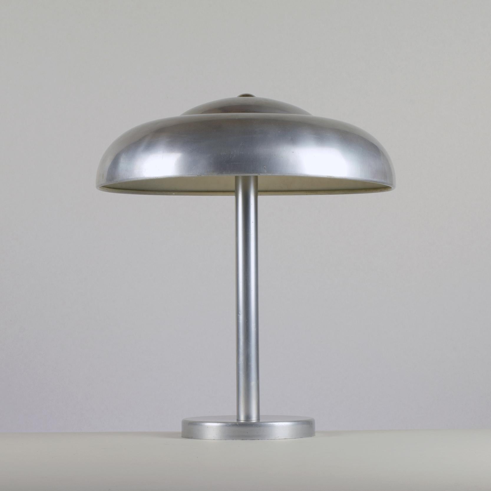 German Modernist Bauhaus 1930s Aluminum Table Lamp in Style Wagenfeld, Dell, Brandt For Sale