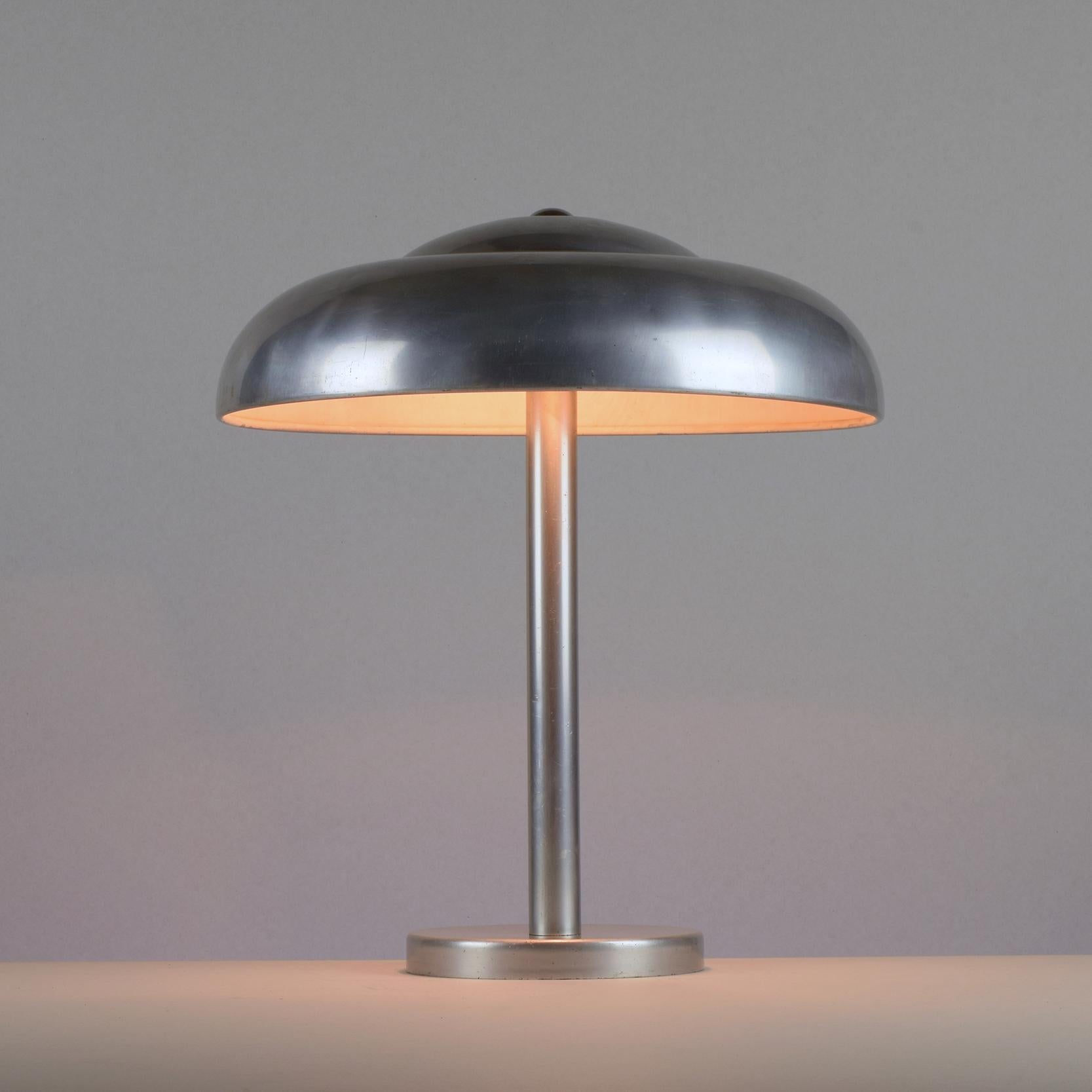 Spun Modernist Bauhaus 1930s Aluminum Table Lamp in Style Wagenfeld, Dell, Brandt For Sale