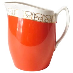 Cremiera in porcellana Bauhaus di Chodziez, rifinita in oro, Made in Poland