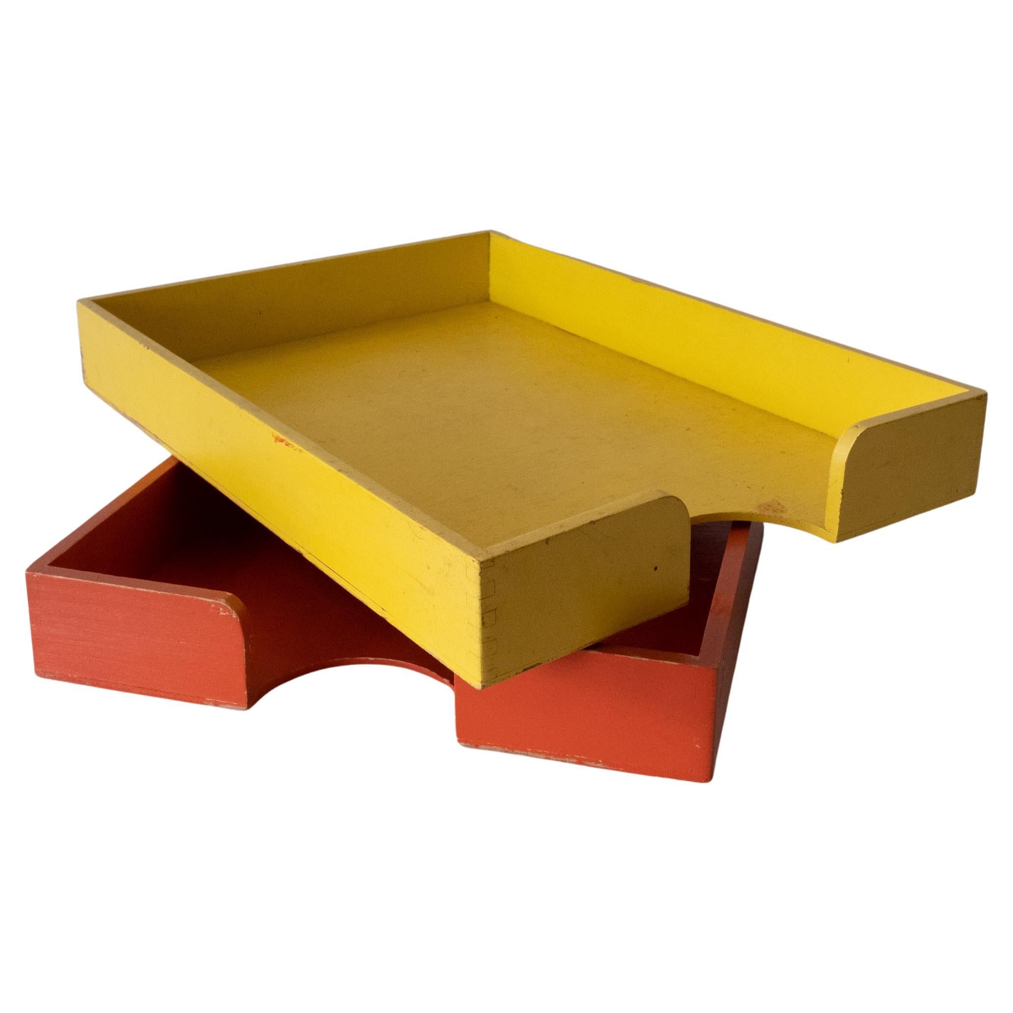 Modernist Bauhaus Wood Letter Trays For Sale