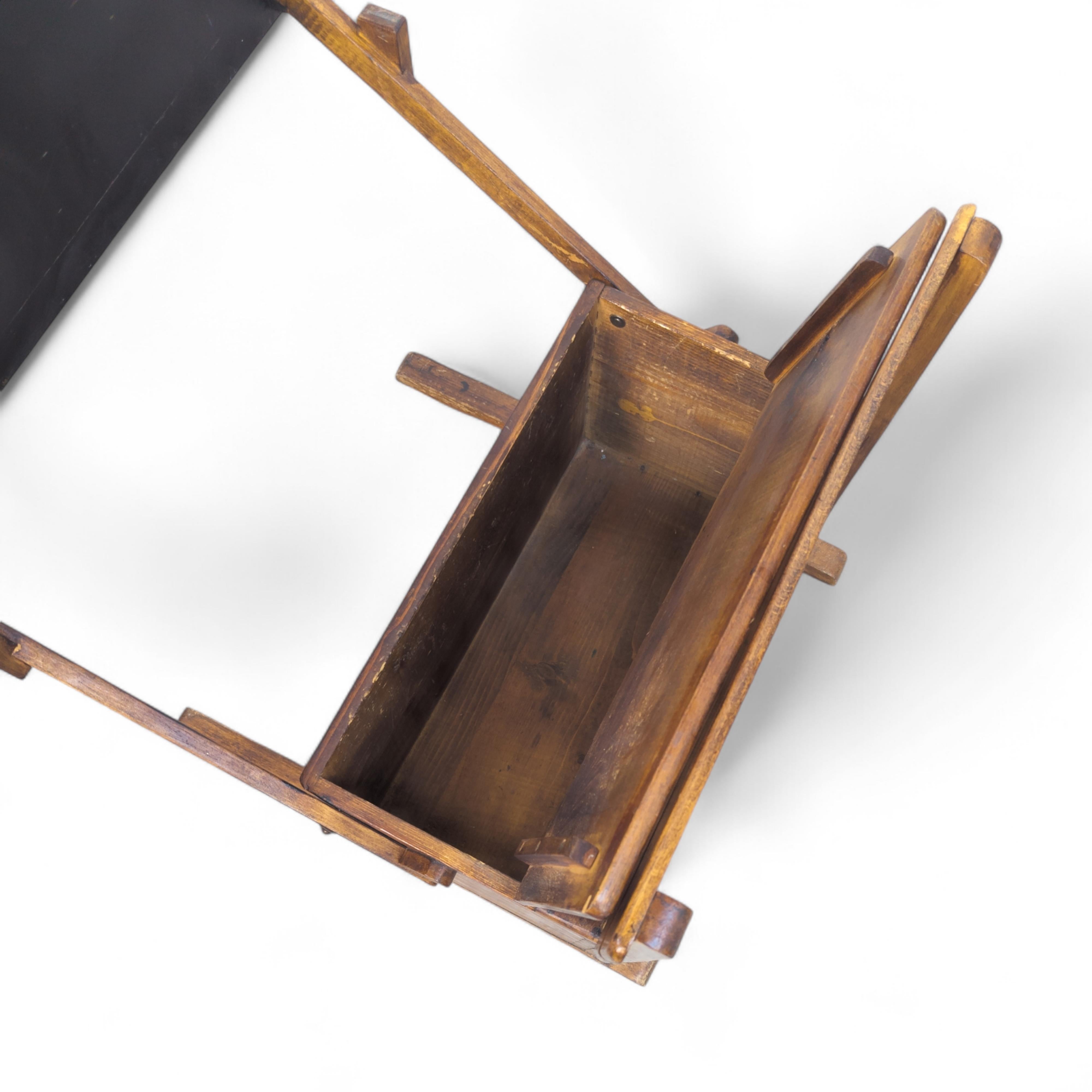 Modernist Bauhaus wooden kids folding school desk, 1920s For Sale 4