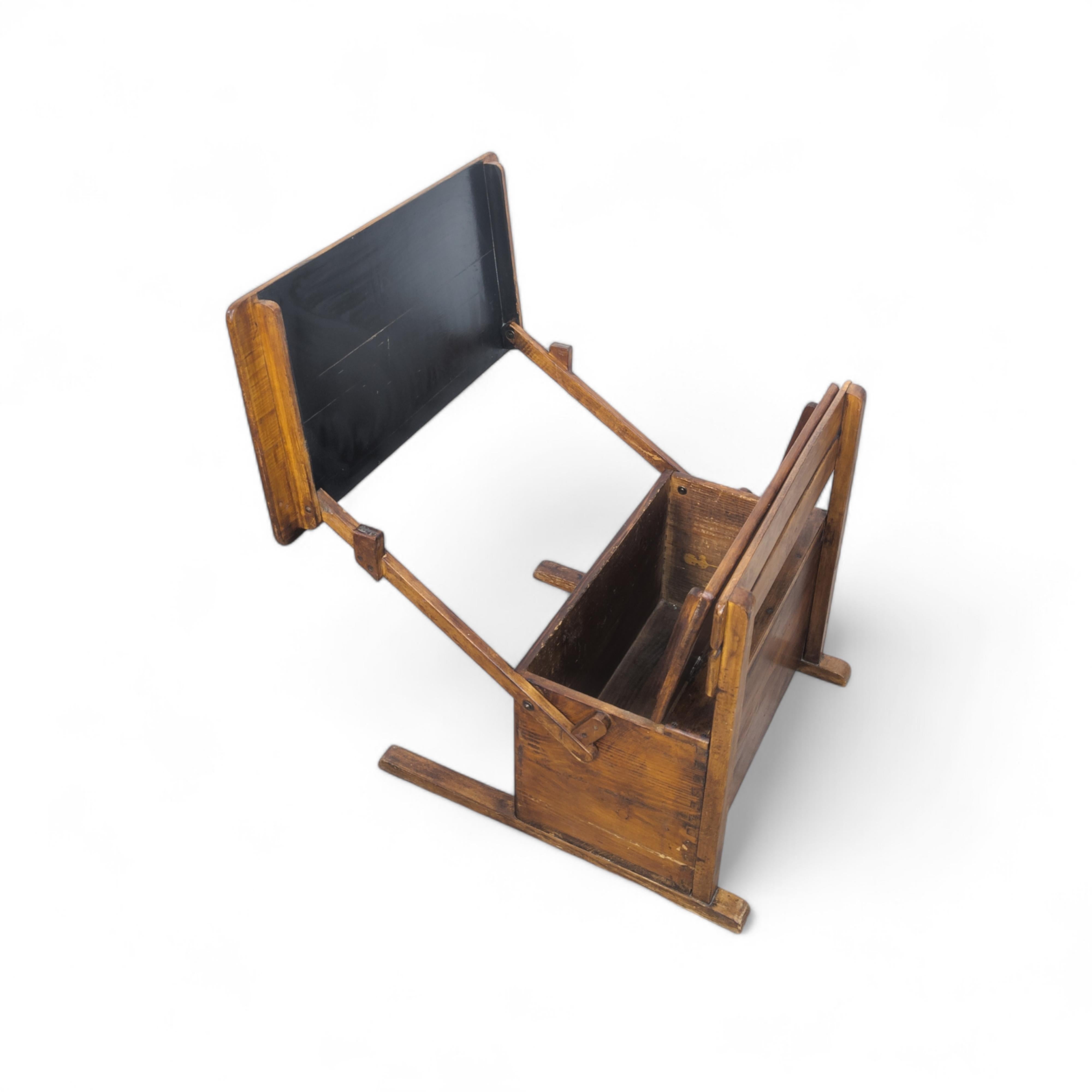 Modernist Bauhaus wooden kids folding school desk, 1920s For Sale 5