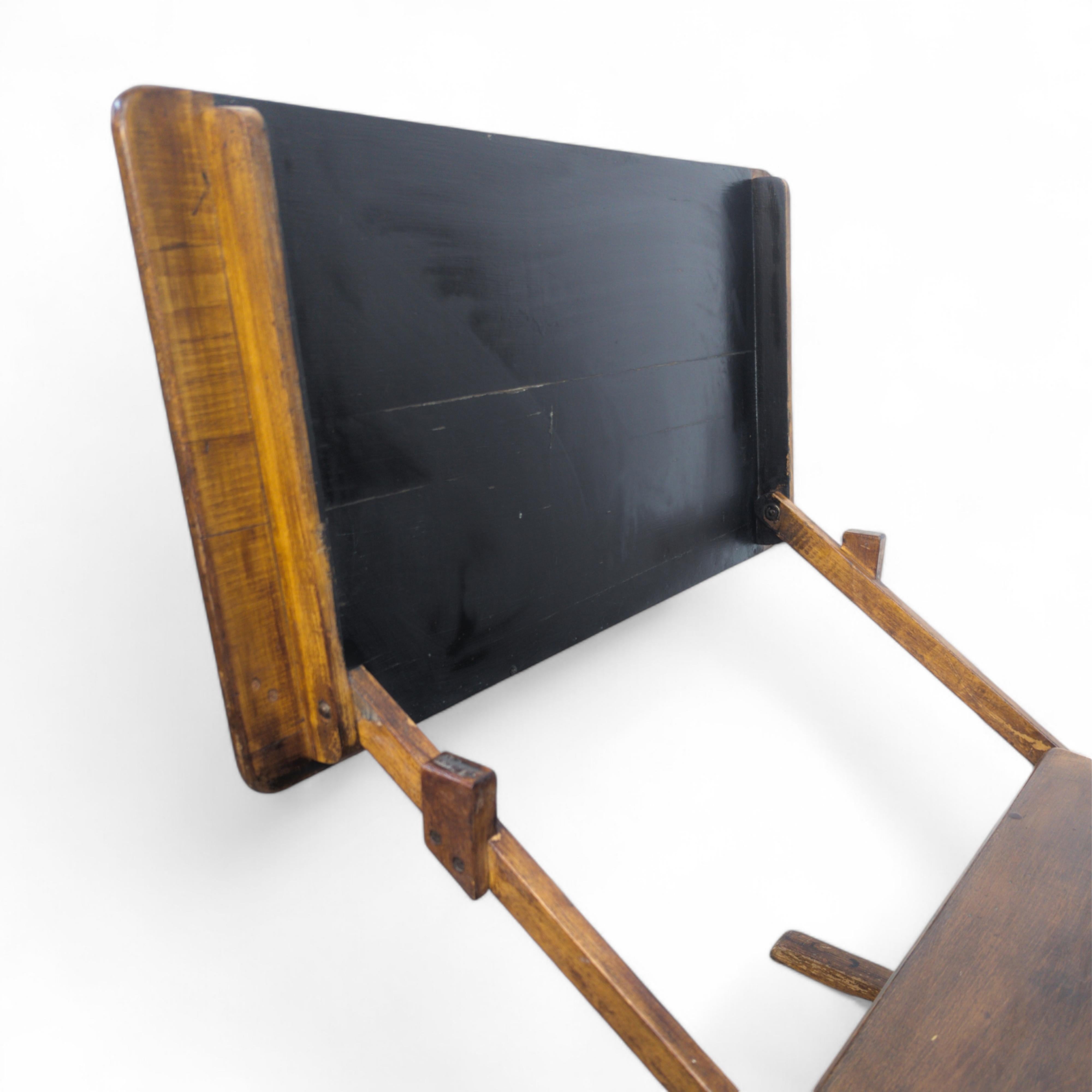 Modernist Bauhaus wooden kids folding school desk, 1920s For Sale 6
