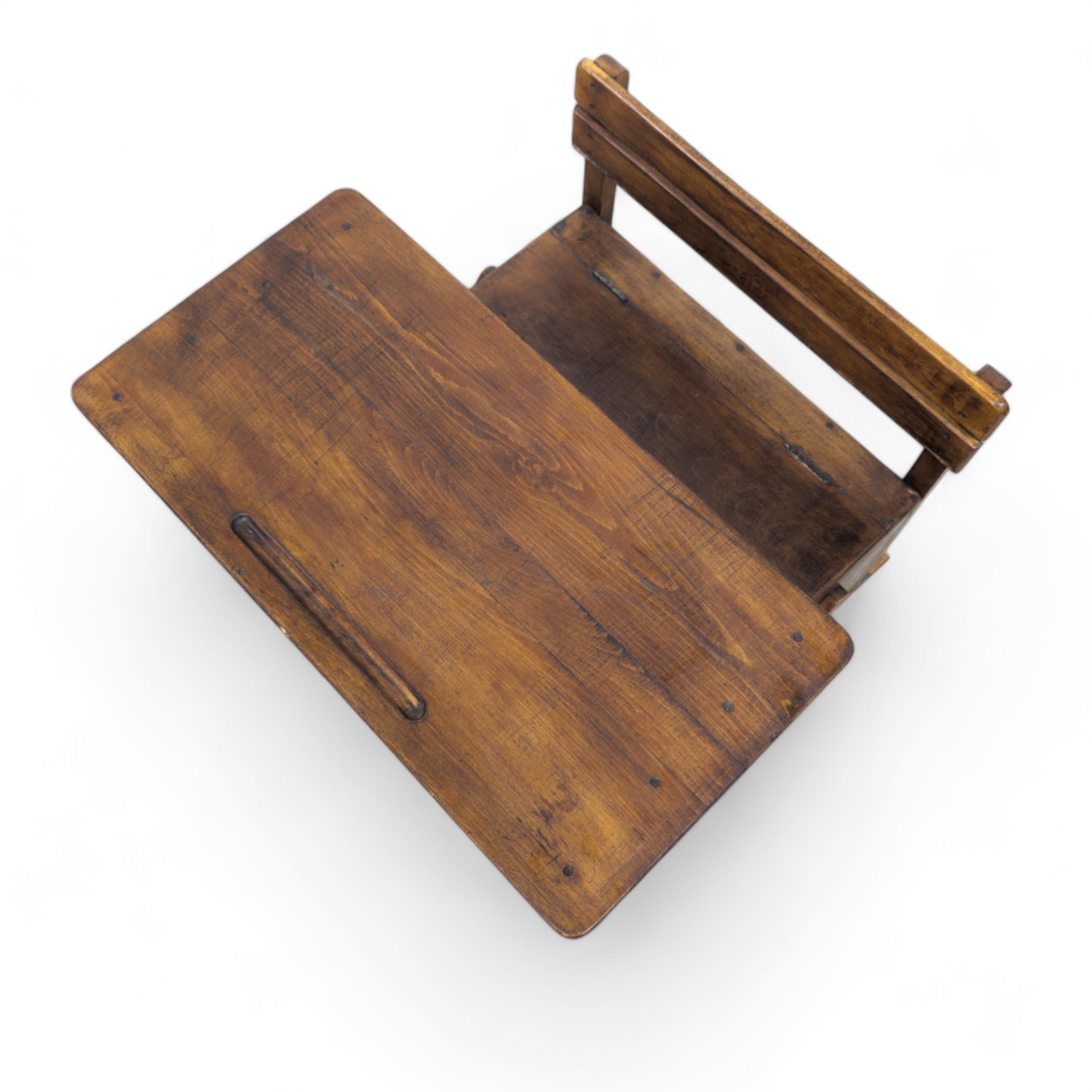 Wood Modernist Bauhaus wooden kids folding school desk, 1920s For Sale