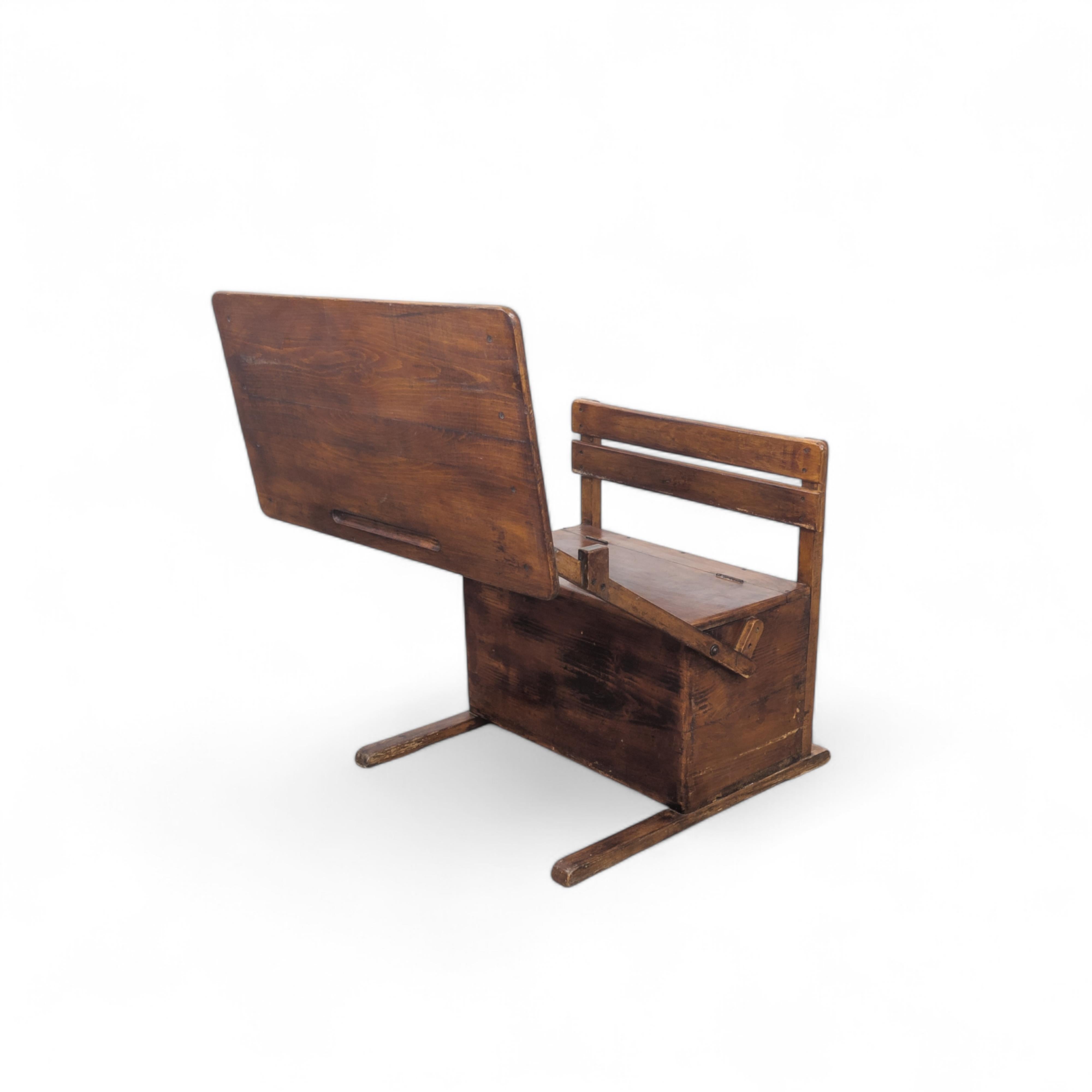 Modernist Bauhaus wooden kids folding school desk, 1920s For Sale 1