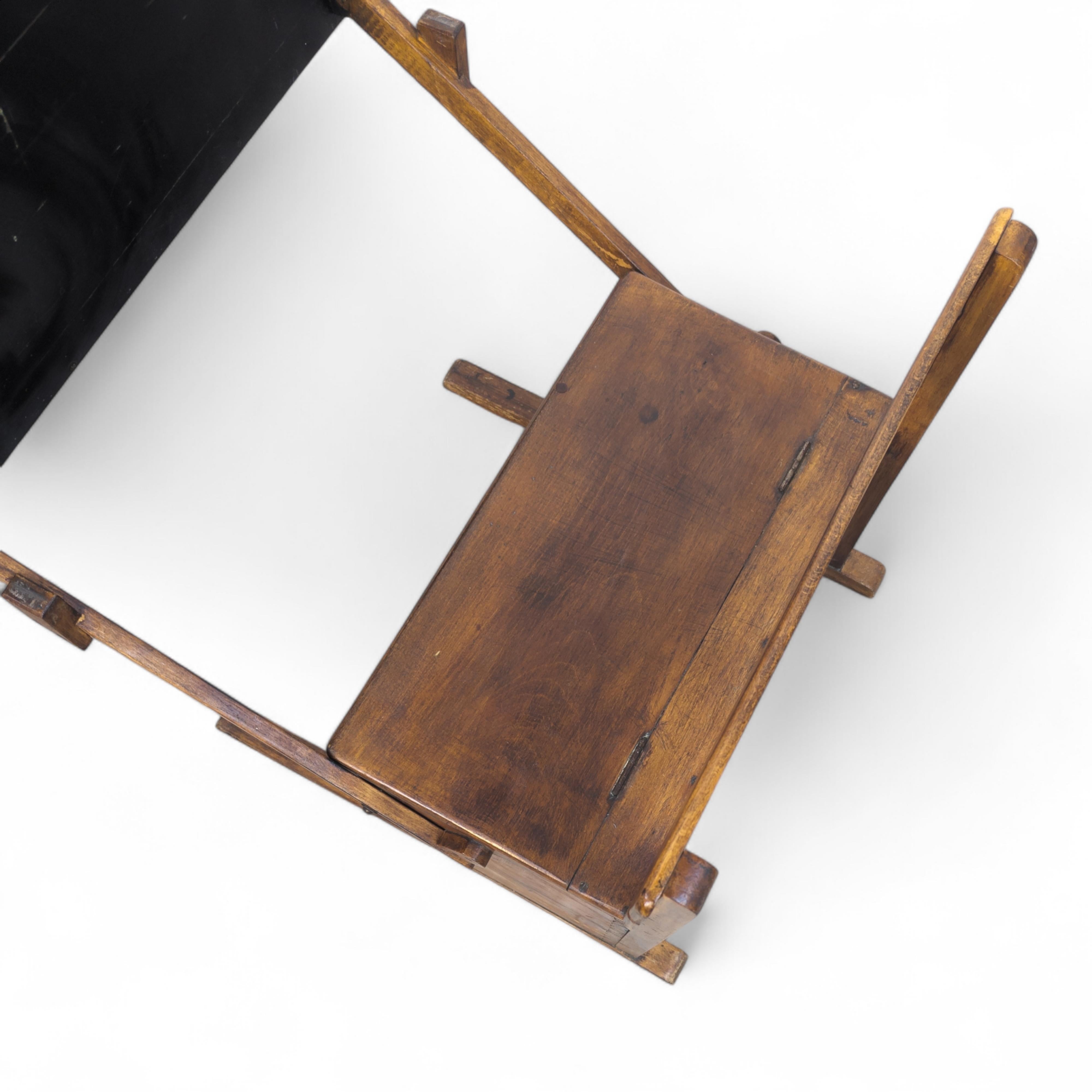Modernist Bauhaus wooden kids folding school desk, 1920s For Sale 2