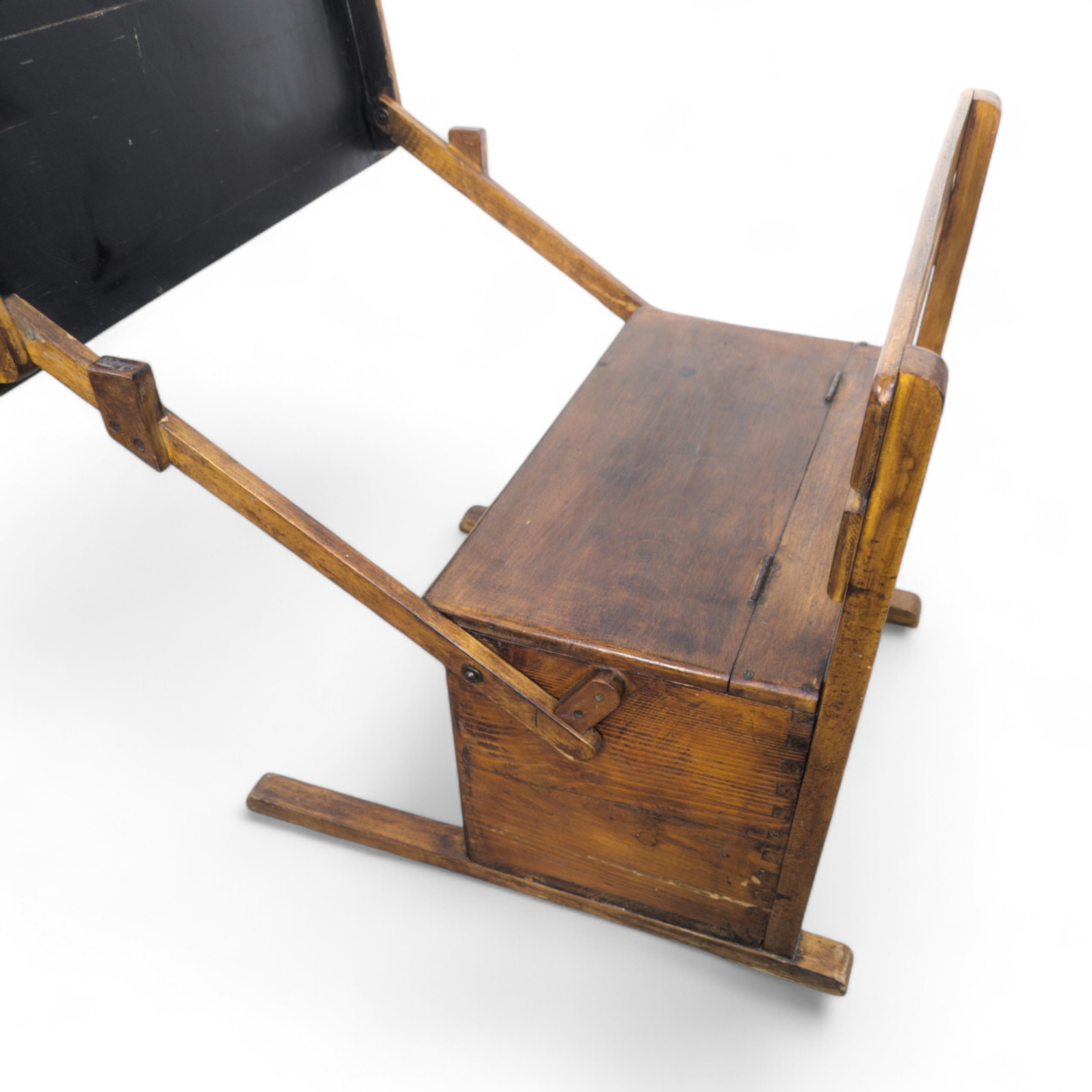 Modernist Bauhaus wooden kids folding school desk, 1920s For Sale 3