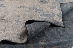 Modernist Beige Gray Light Blue Abstract Fade Pattern Luxury Soft Semi-Plush Rug