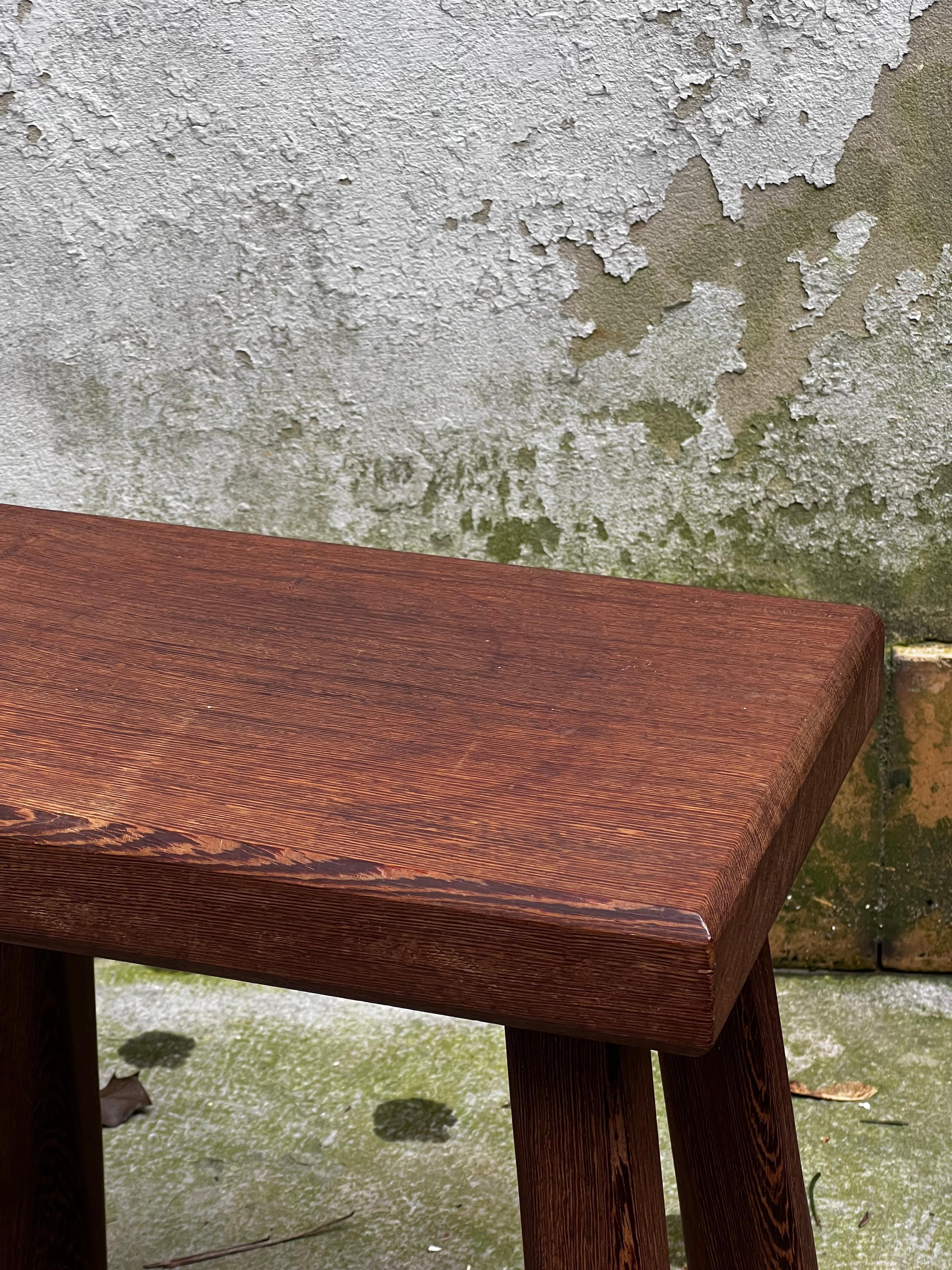 Modernist Belgian massive wenge stool in the taste, Charlotte Perriand 1950/60’s In Excellent Condition For Sale In Forest, BE