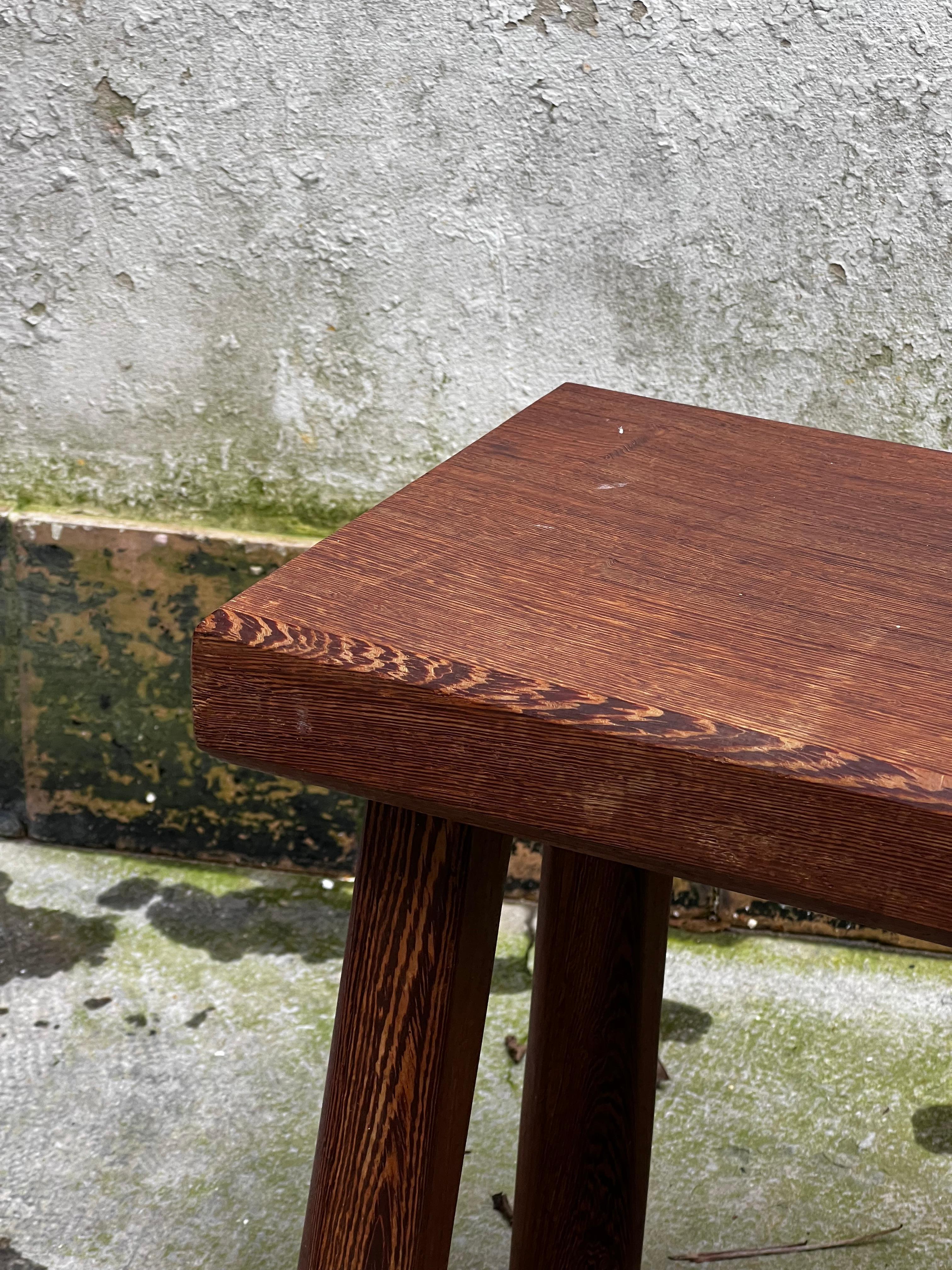 Modernist Belgian massive wenge stool in the taste, Charlotte Perriand 1950/60’s For Sale 2