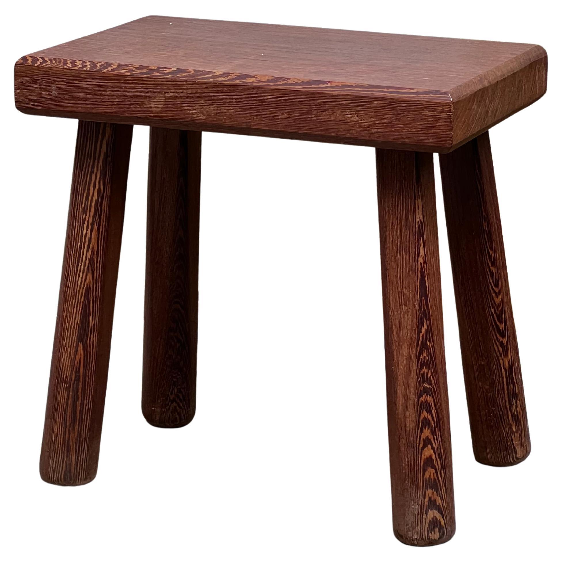Modernist Belgian massive wenge stool in the taste, Charlotte Perriand 1950/60’s