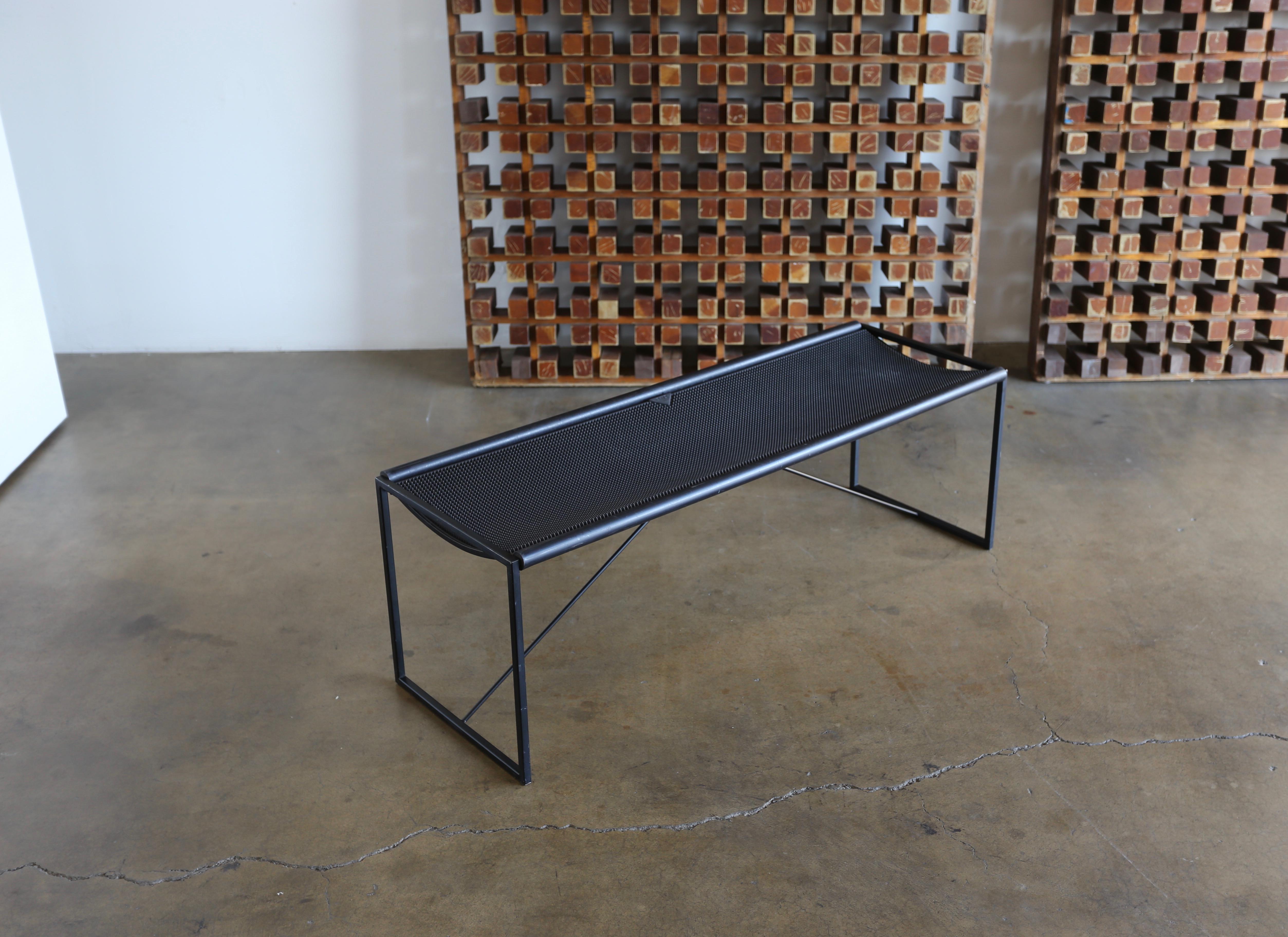 Steel Modernist Bench by Maurizio Peregalli for Zeus, Italy, 1980s