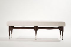 Modernist Bench in Bouclé, C. 1950s