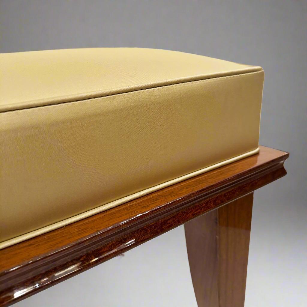 Fabric Modernist Bench in the style of Leleu For Sale