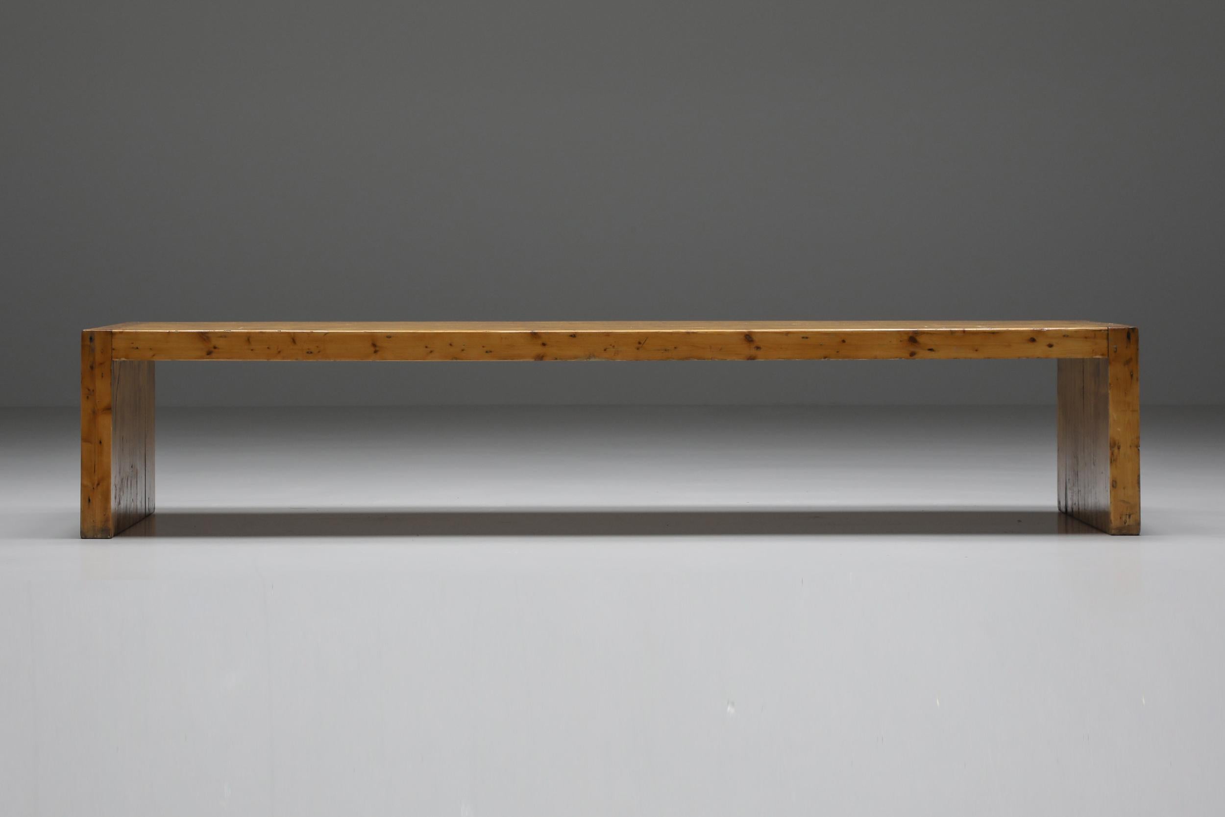 Mid-Century Modern Modernist Bench in the Style of Perriand & Chapo, Joinery Craft; 1930's