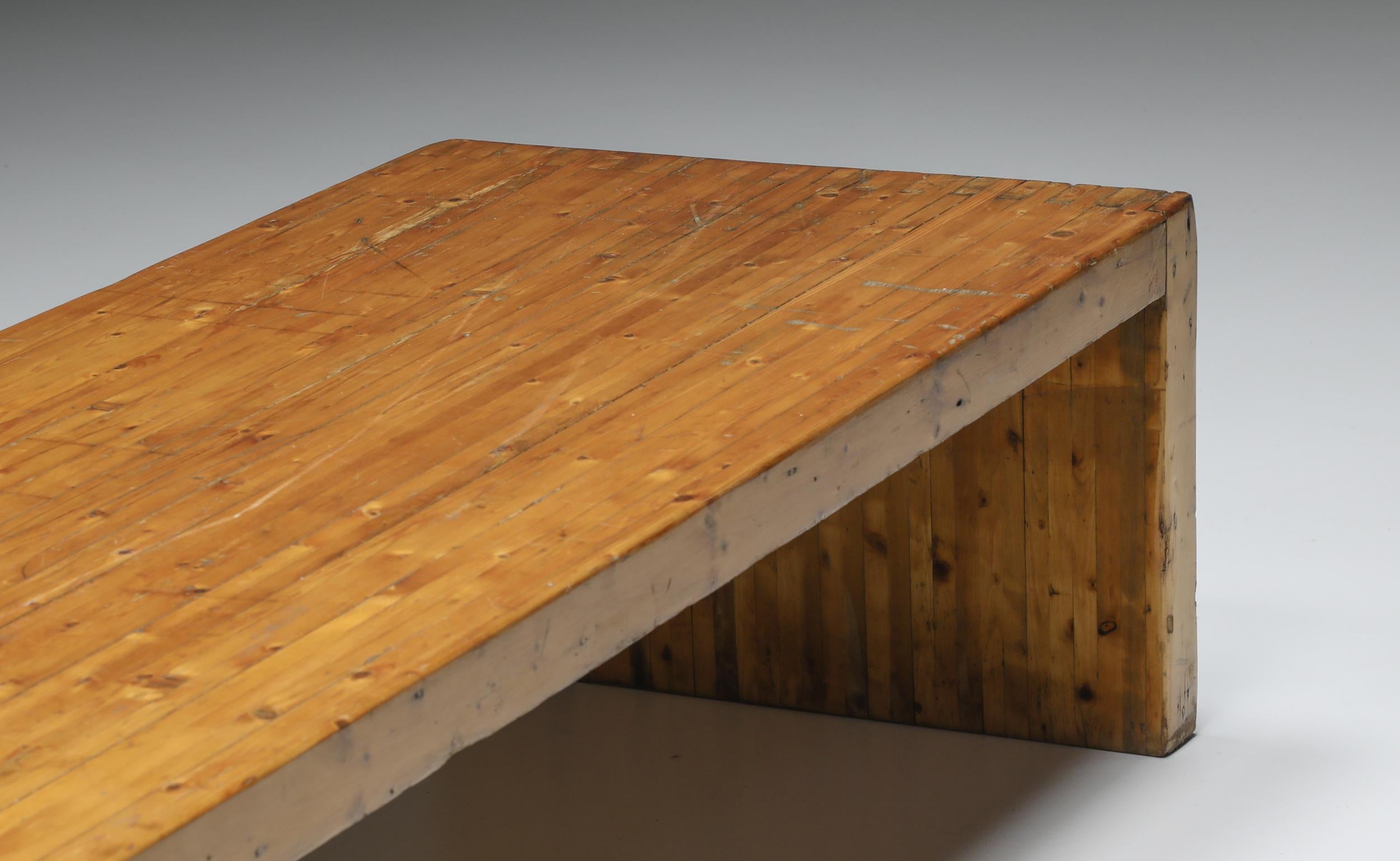Mid-20th Century Modernist Bench in the Style of Perriand & Chapo, Joinery Craft; 1930's