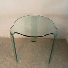 Modernist Bent Glass Side Table by Vittorio Livi for Fiam