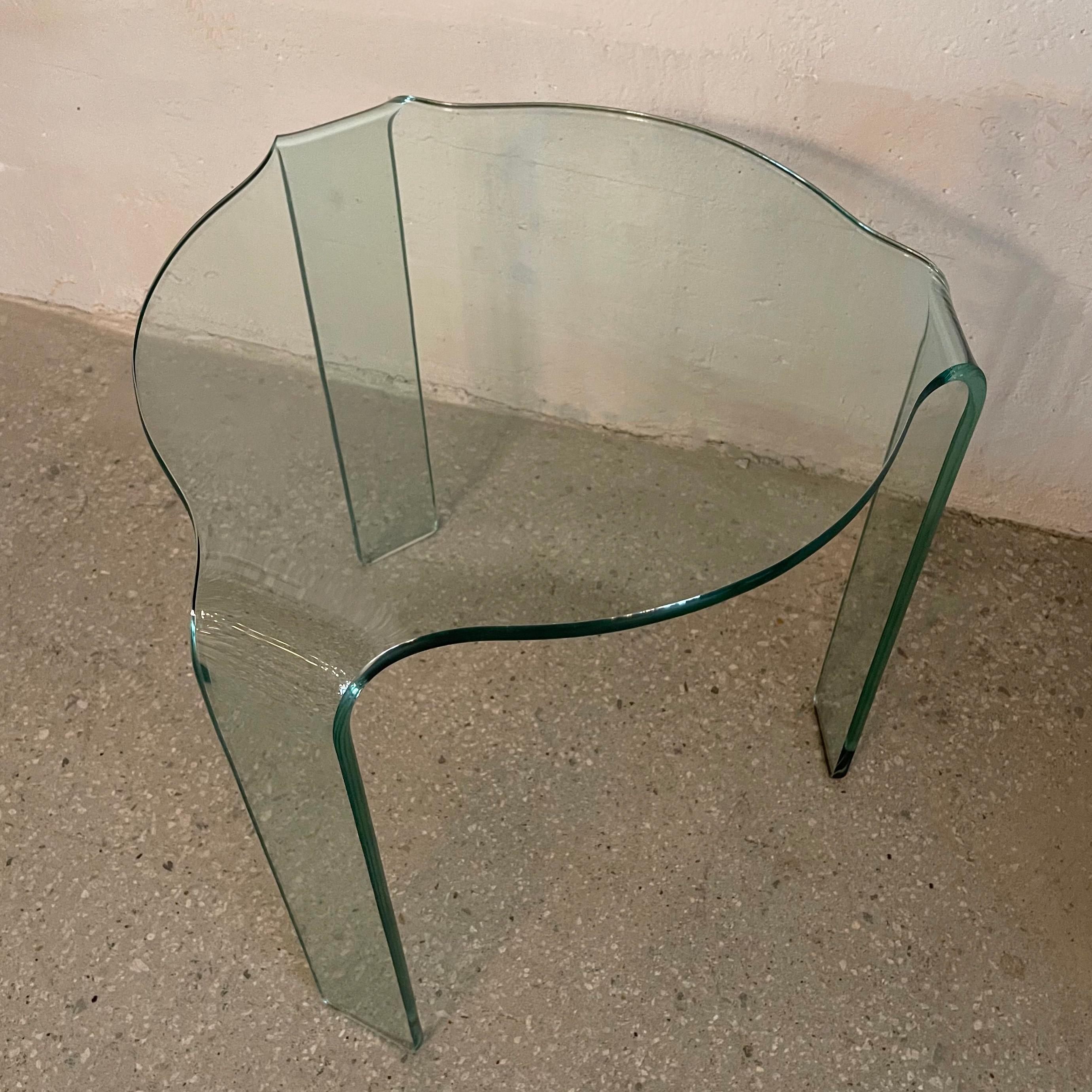 Modernist Bent Glass Side Table by Vittorio Livi for Fiam 1