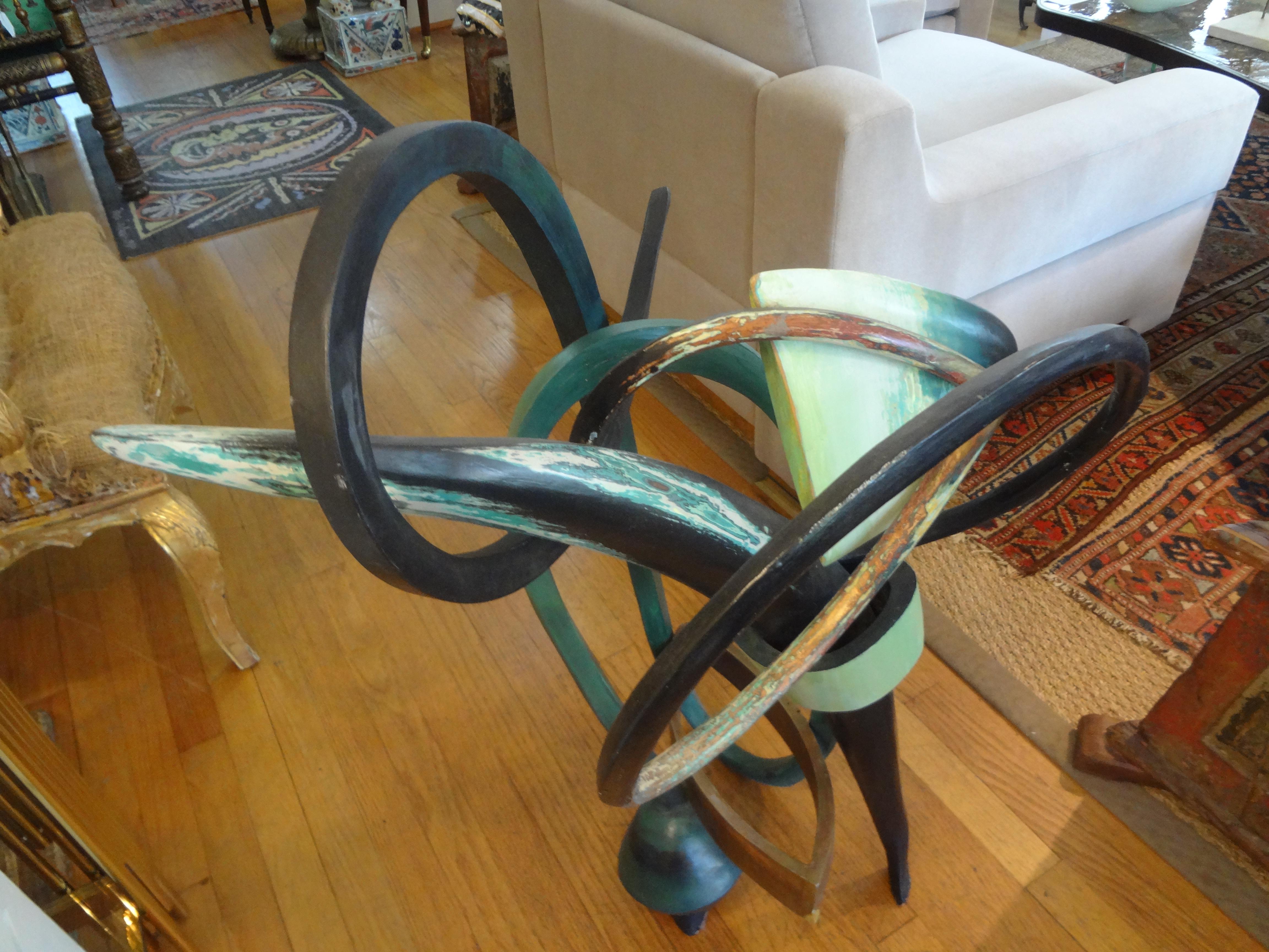 Wood Modernist Bentwood Abstract Sculpture For Sale