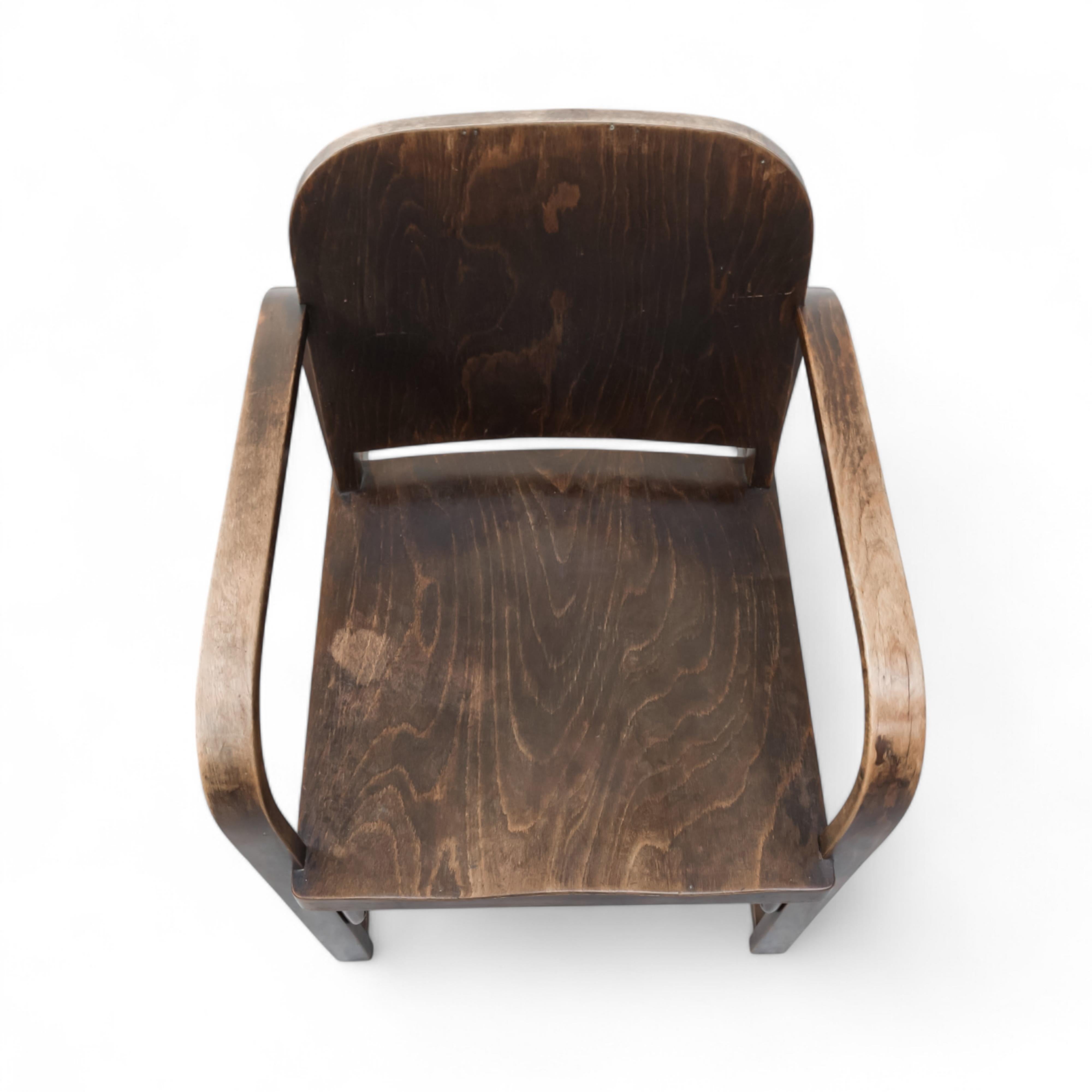 Sillón modernista de madera curvada Thonet A 745 F, años 30 en venta 1