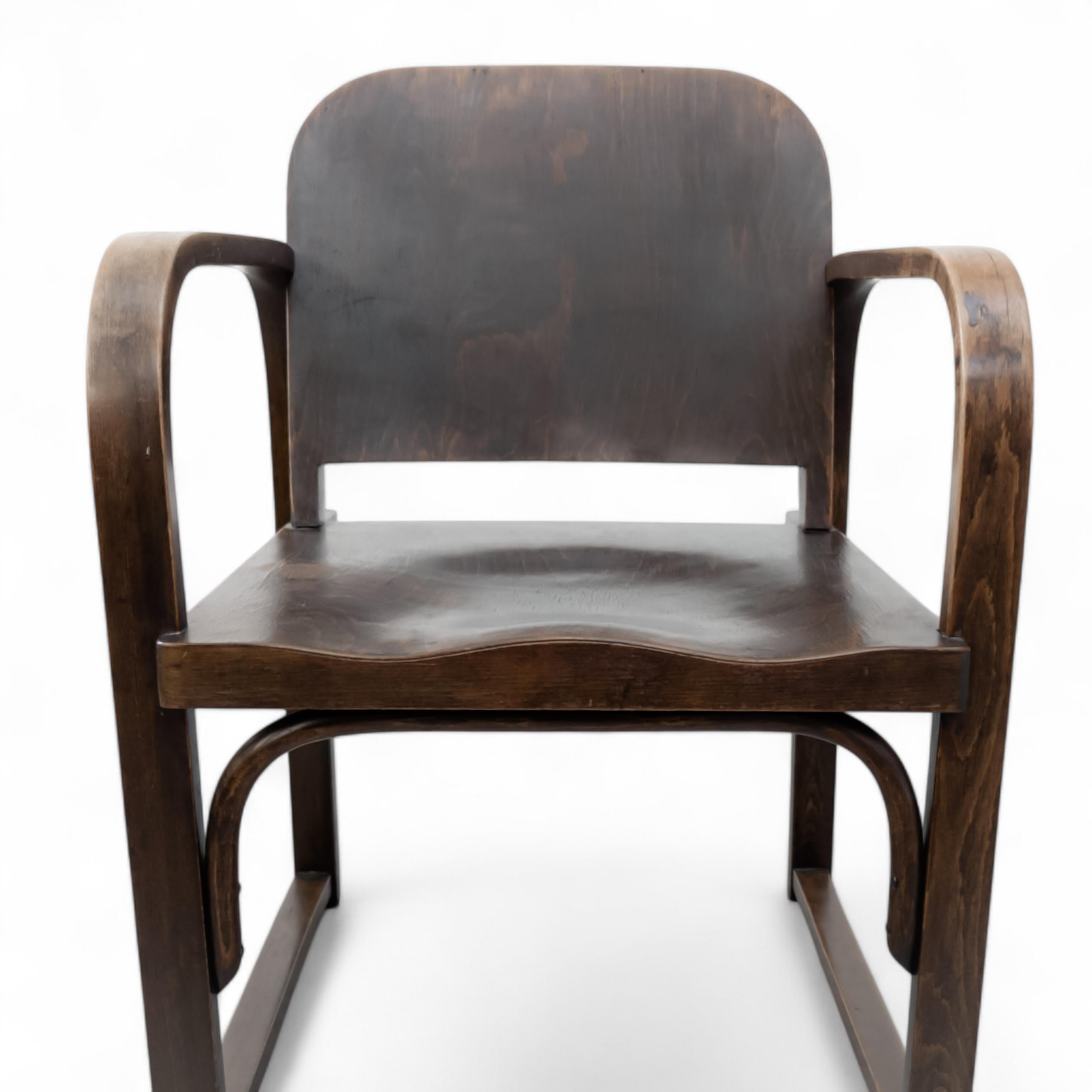 Sillón modernista de madera curvada Thonet A 745 F, años 30 en venta 2