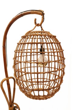Modernist Bentwood ' Birdcage ' Floor Lamp