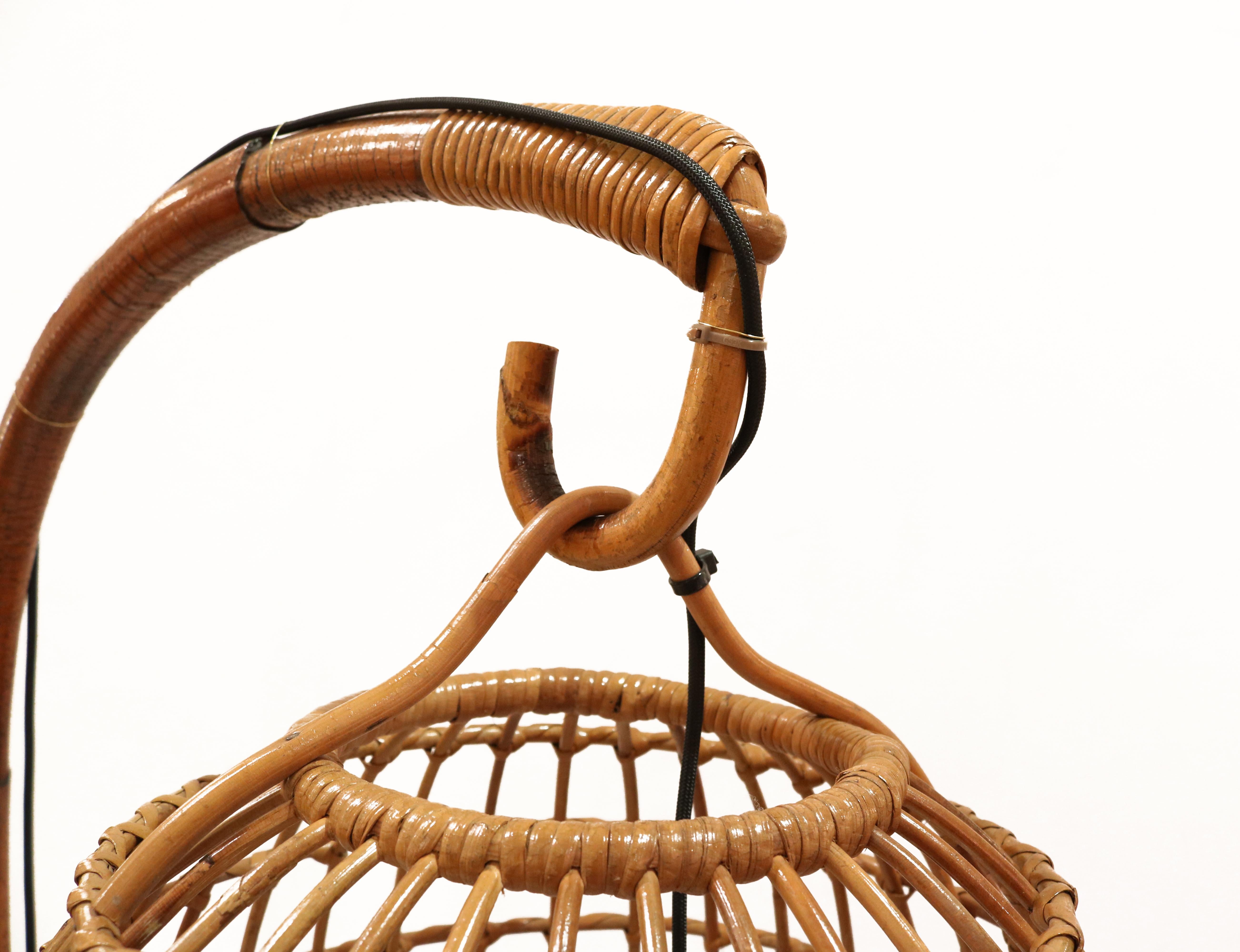 Italian Modernist Bentwood ' Birdcage ' Floor Lamp