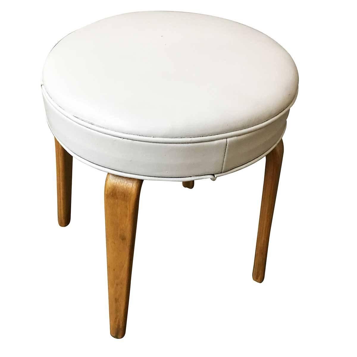 Modernist bentwood stool by Thonet much like the style made famous by Charles Eames, circa 1950. Can also be used as an ottoman.