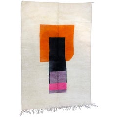 Modernist Abstract Hand-Knotted Berber Rug or Wall Hanging