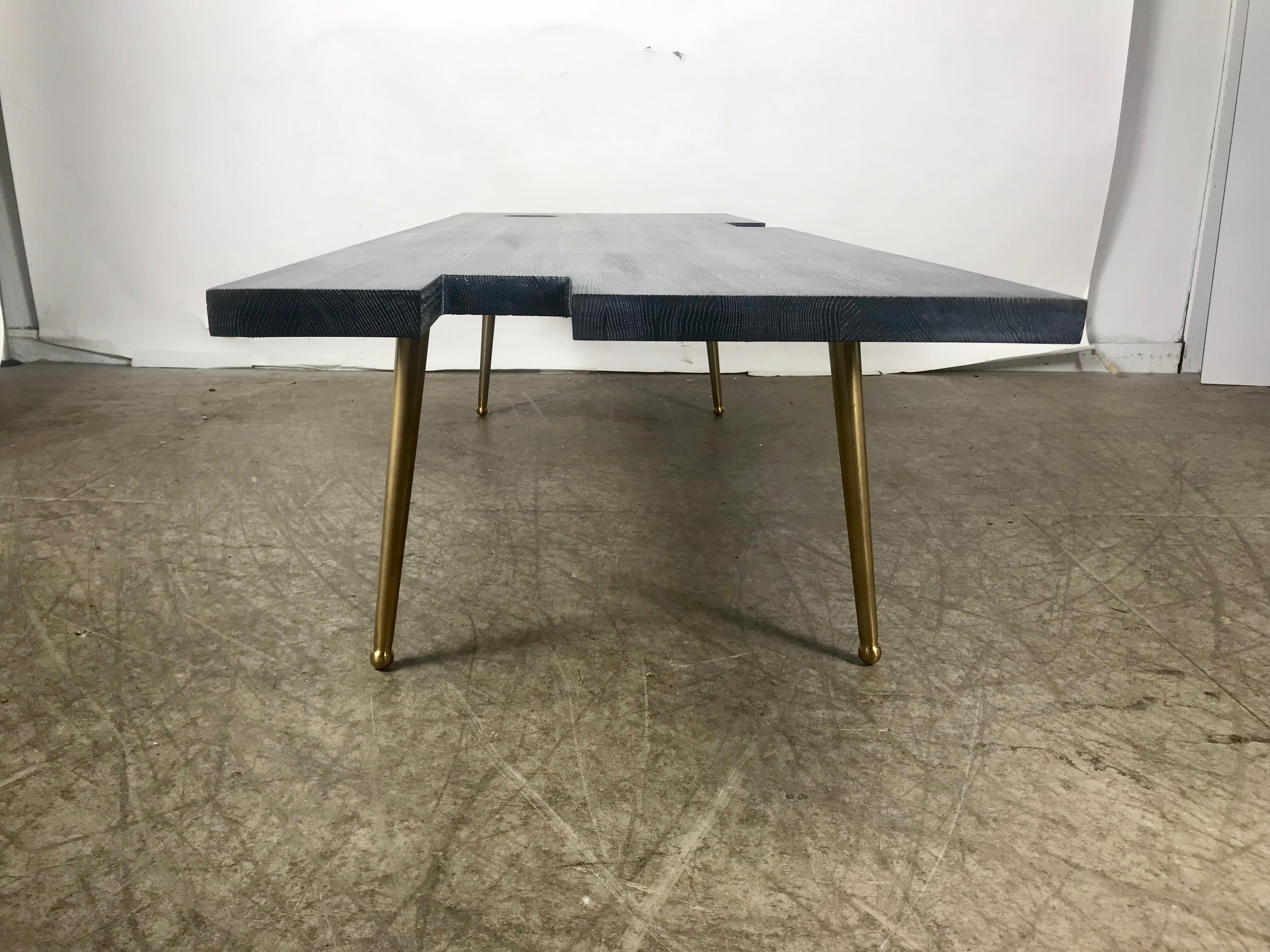 Modernist Bespoke Cerused Oak Coffee/Cocktail Table Designed by John Tracey In Good Condition For Sale In Buffalo, NY