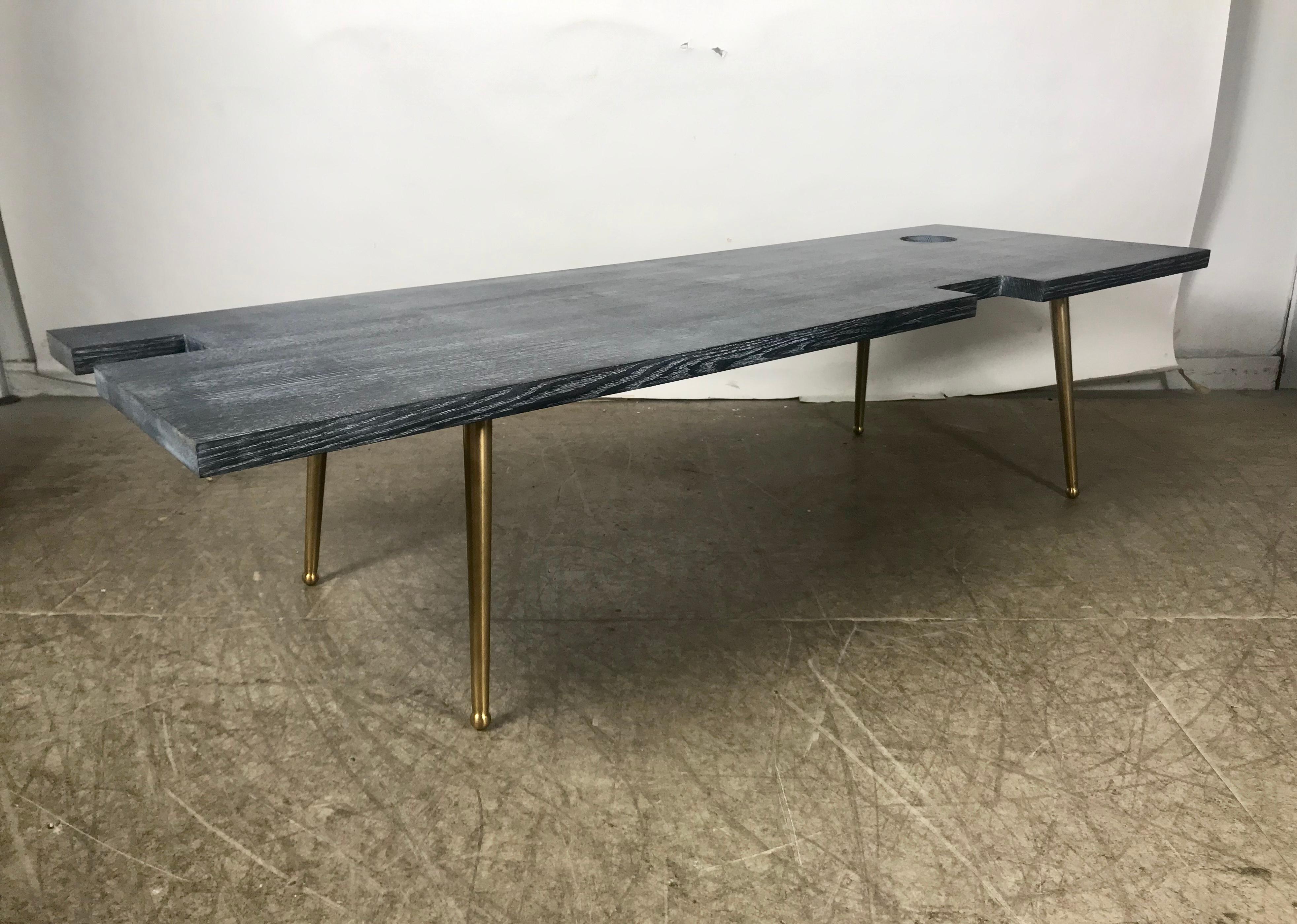 Modernist Bespoke Cerused Oak Coffee/Cocktail Table Designed by John Tracey For Sale 1