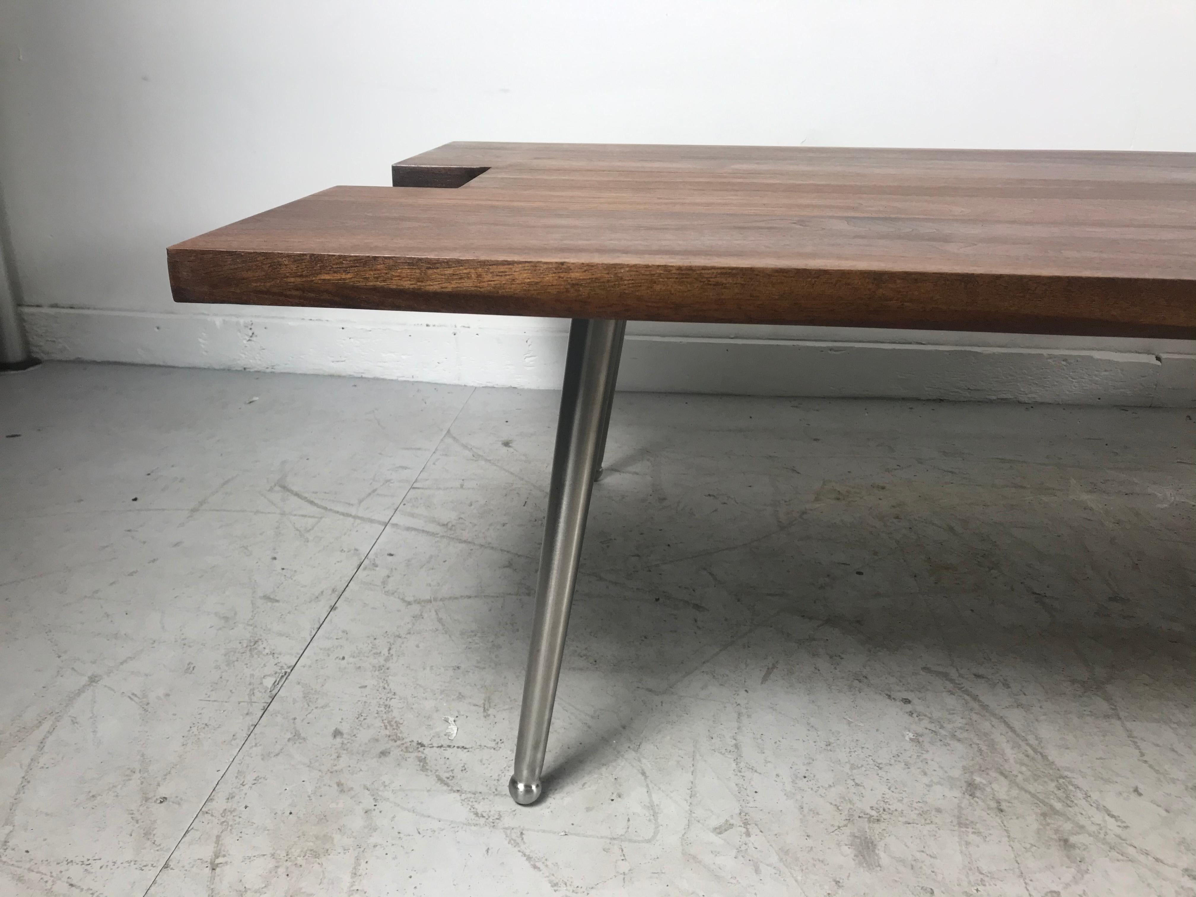 Modernist Bespoke Walnut Coffee/Cocktail Table Designed by John Tracey 2