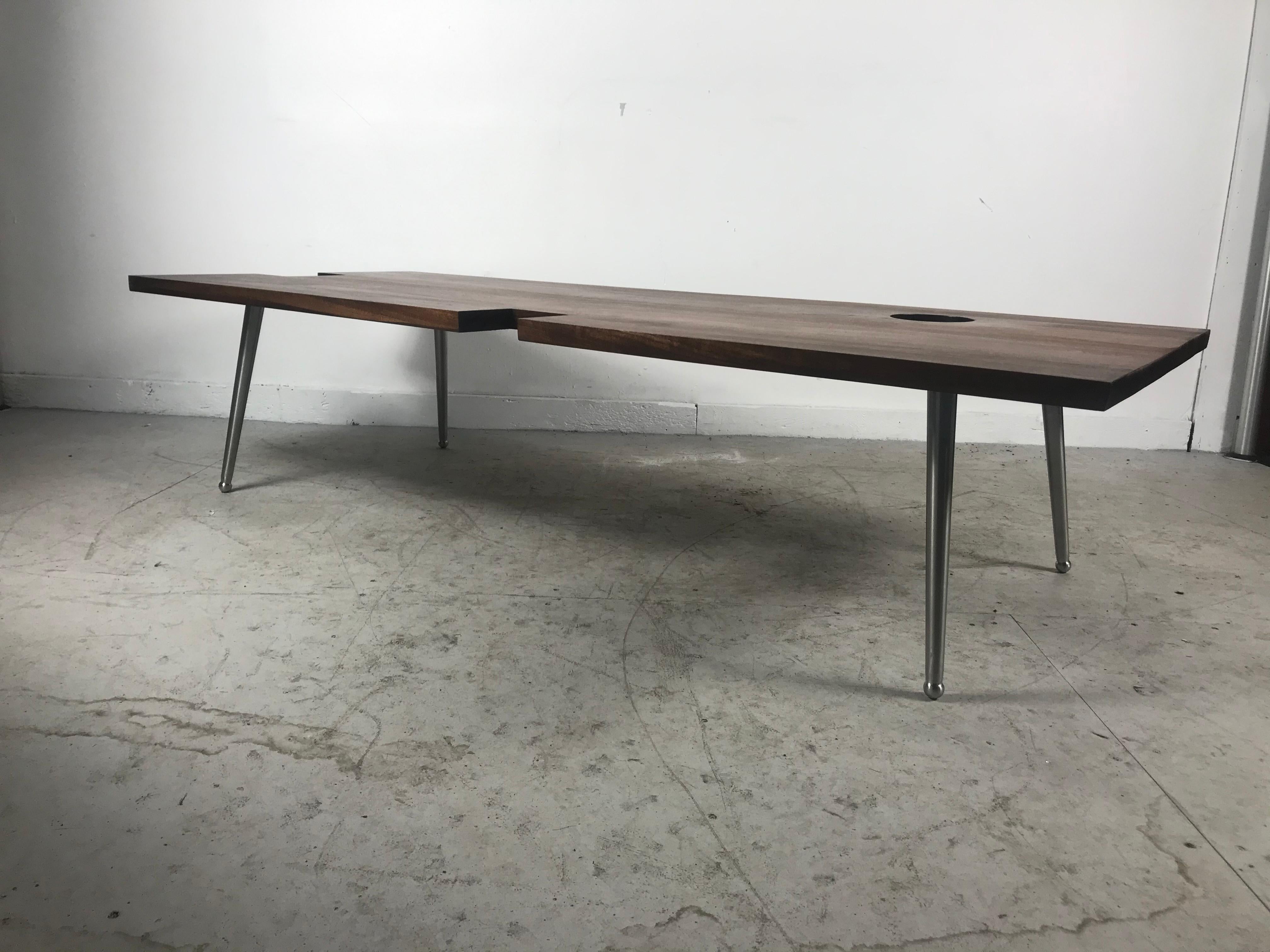 Contemporary Modernist Bespoke Walnut Coffee/Cocktail Table Designed by John Tracey