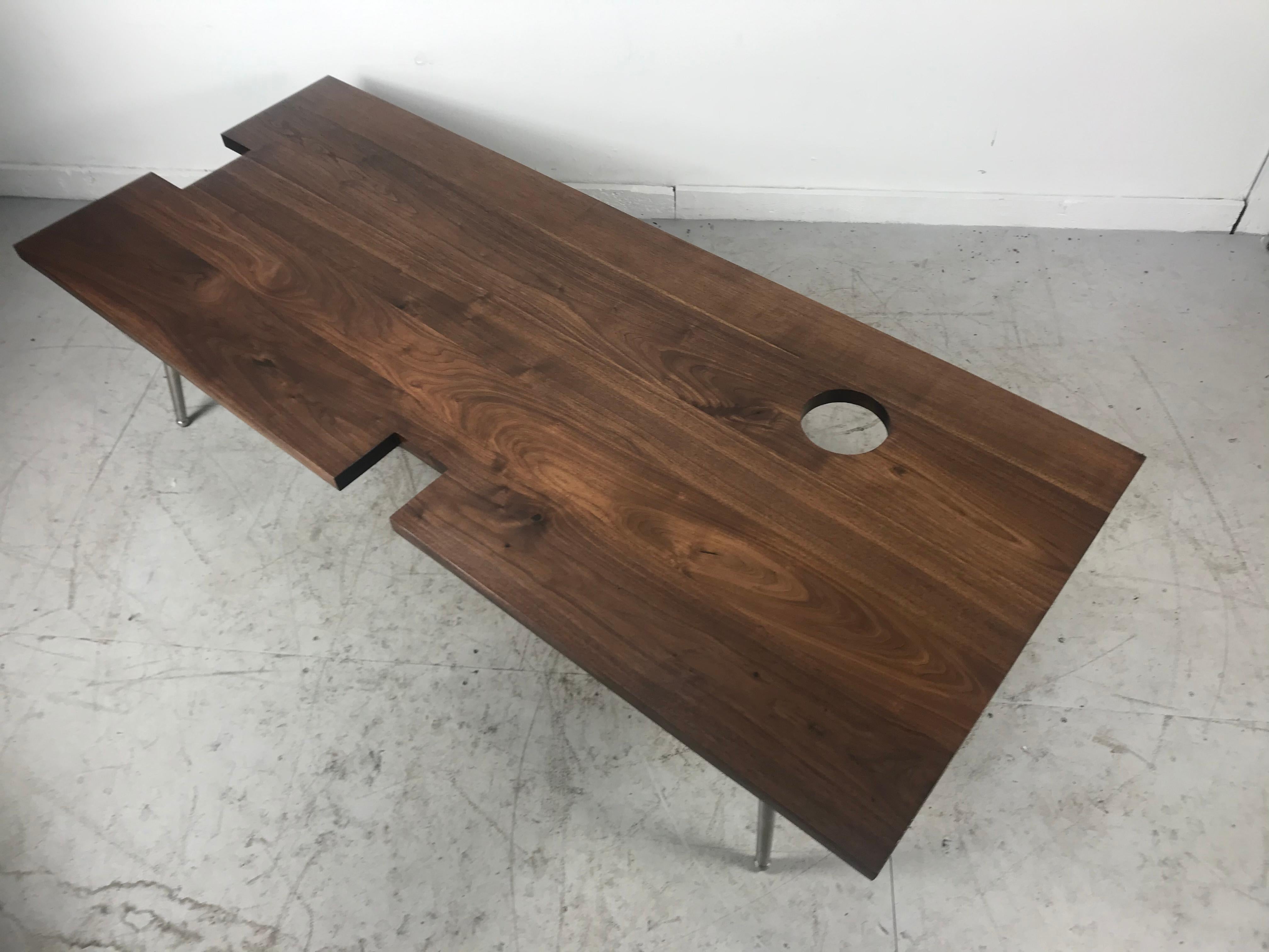 Modernist Bespoke Walnut Coffee/Cocktail Table Designed by John Tracey 1