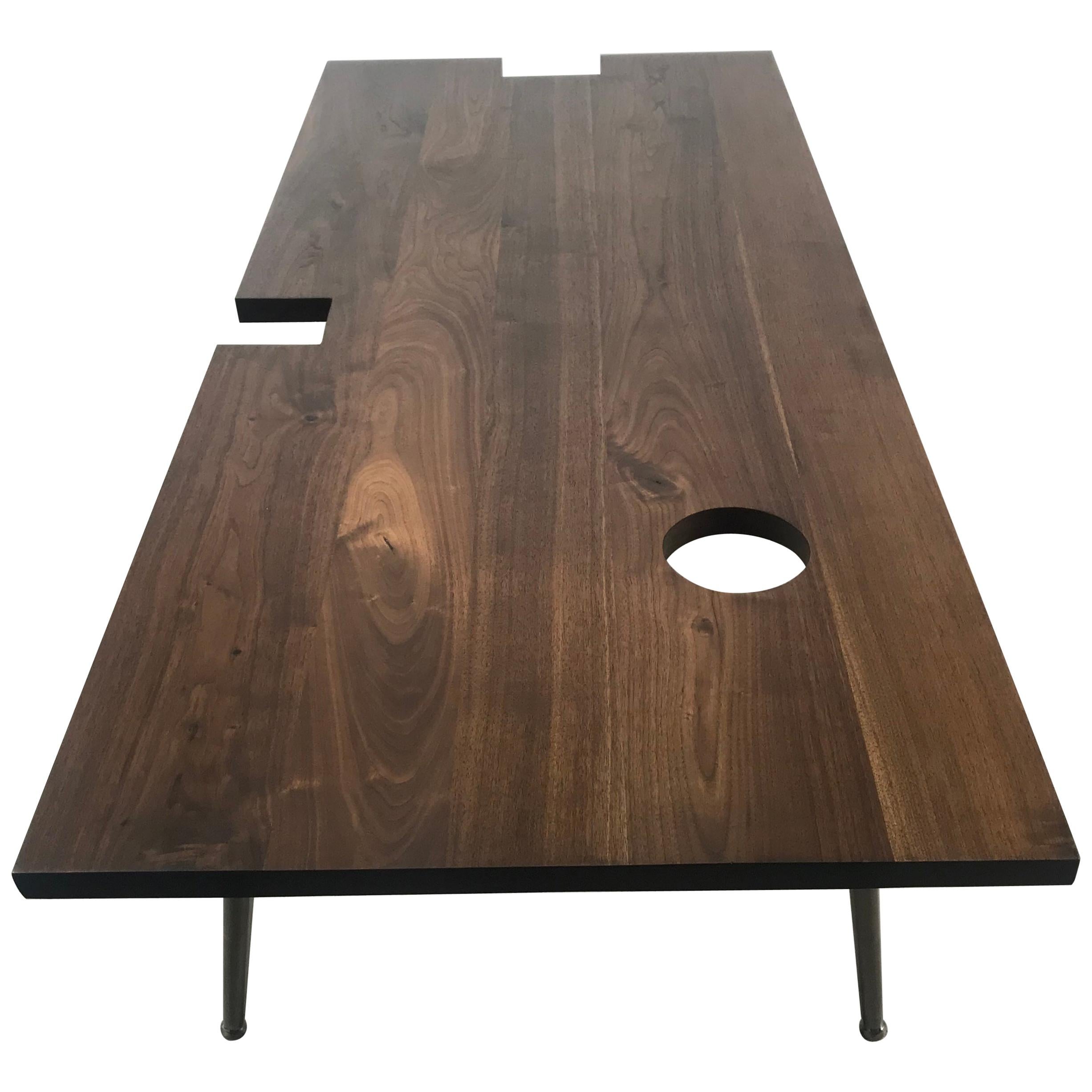 Modernist Bespoke Walnut Coffee/Cocktail Table Designed by John Tracey