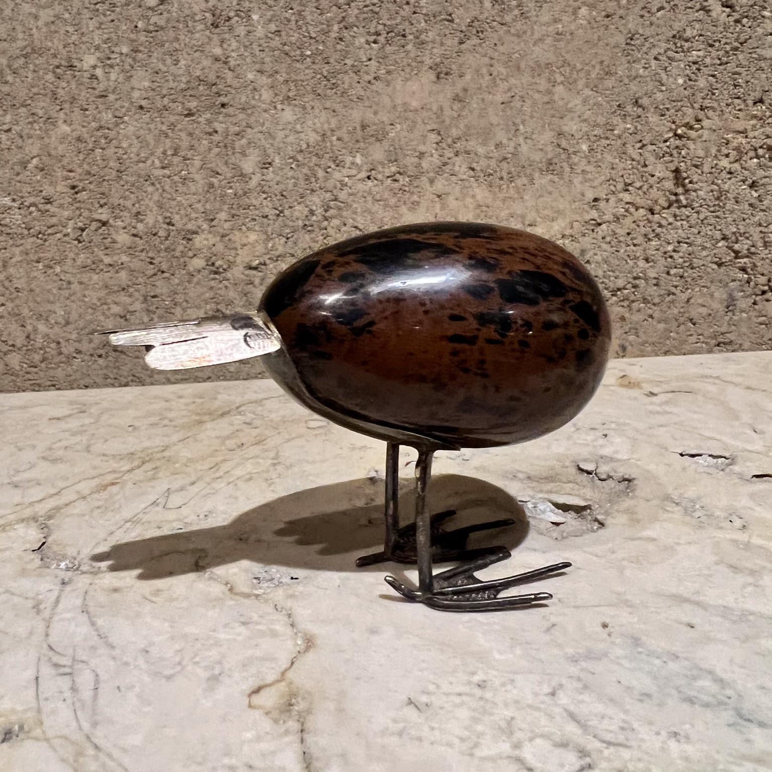 20th Century Modernist Abstract Bird Sculpture Sterling Silver and Stone For Sale