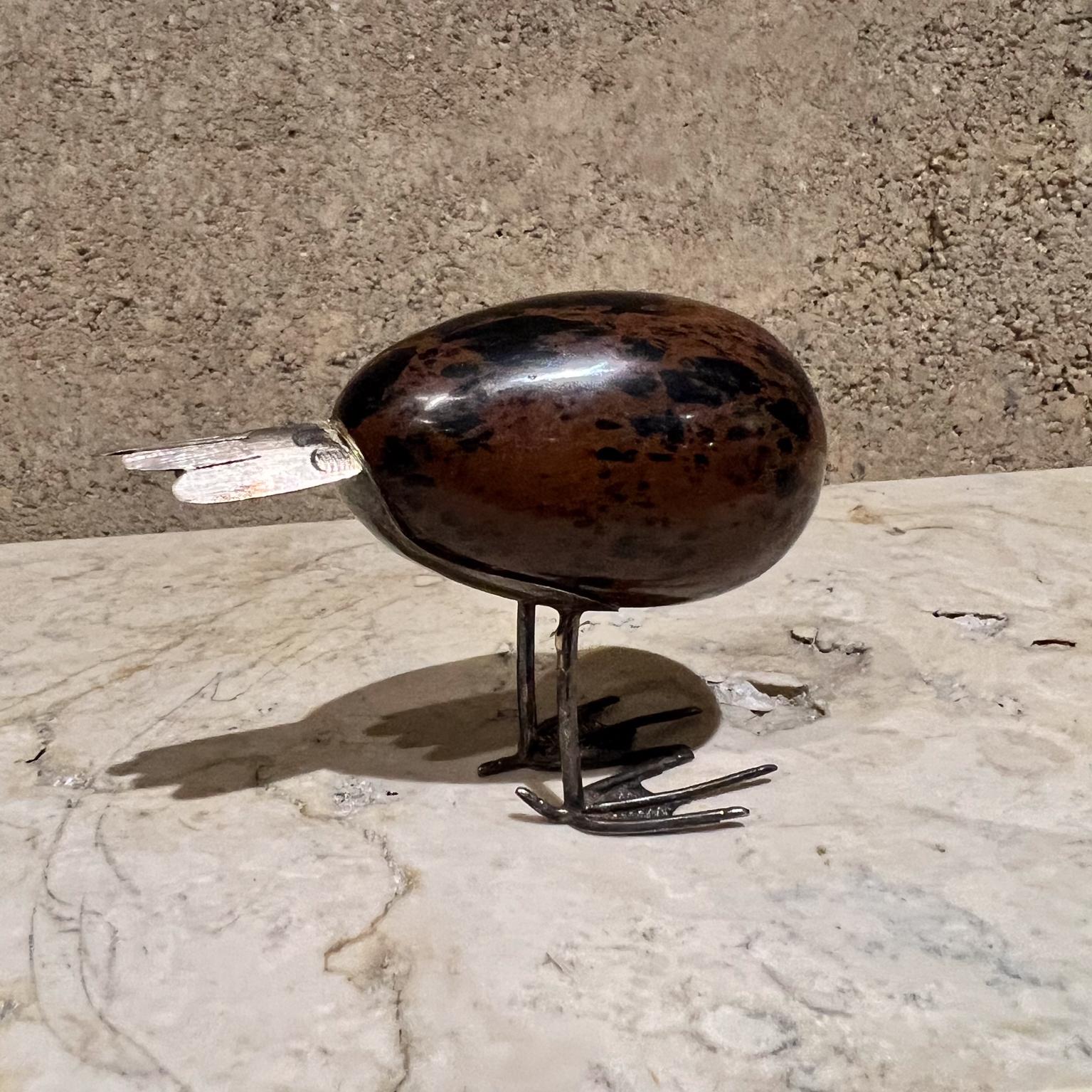 Modernist Abstract Bird Sculpture Sterling Silver and Stone For Sale 1