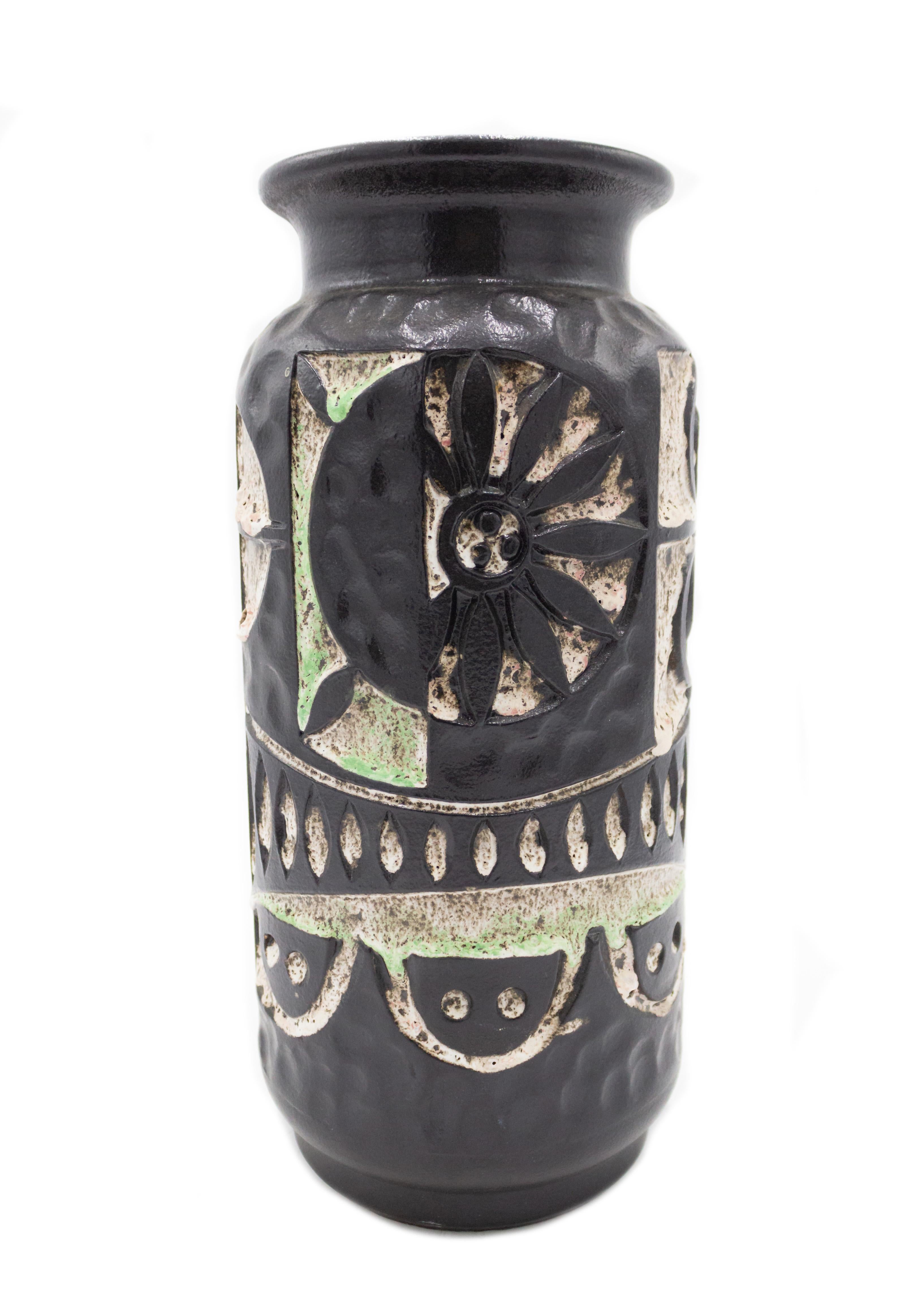 Mid-Century Modern Modernist Black and White Ceramic Vase