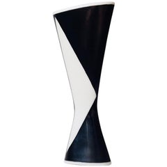Modernist Black and White Porcelain Vase from Lindner, Germany, 1950s