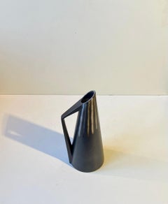 Modernist Black Ceramic Pitcher by Svend Aage Holm-Sørensen for Søholm, 1960s