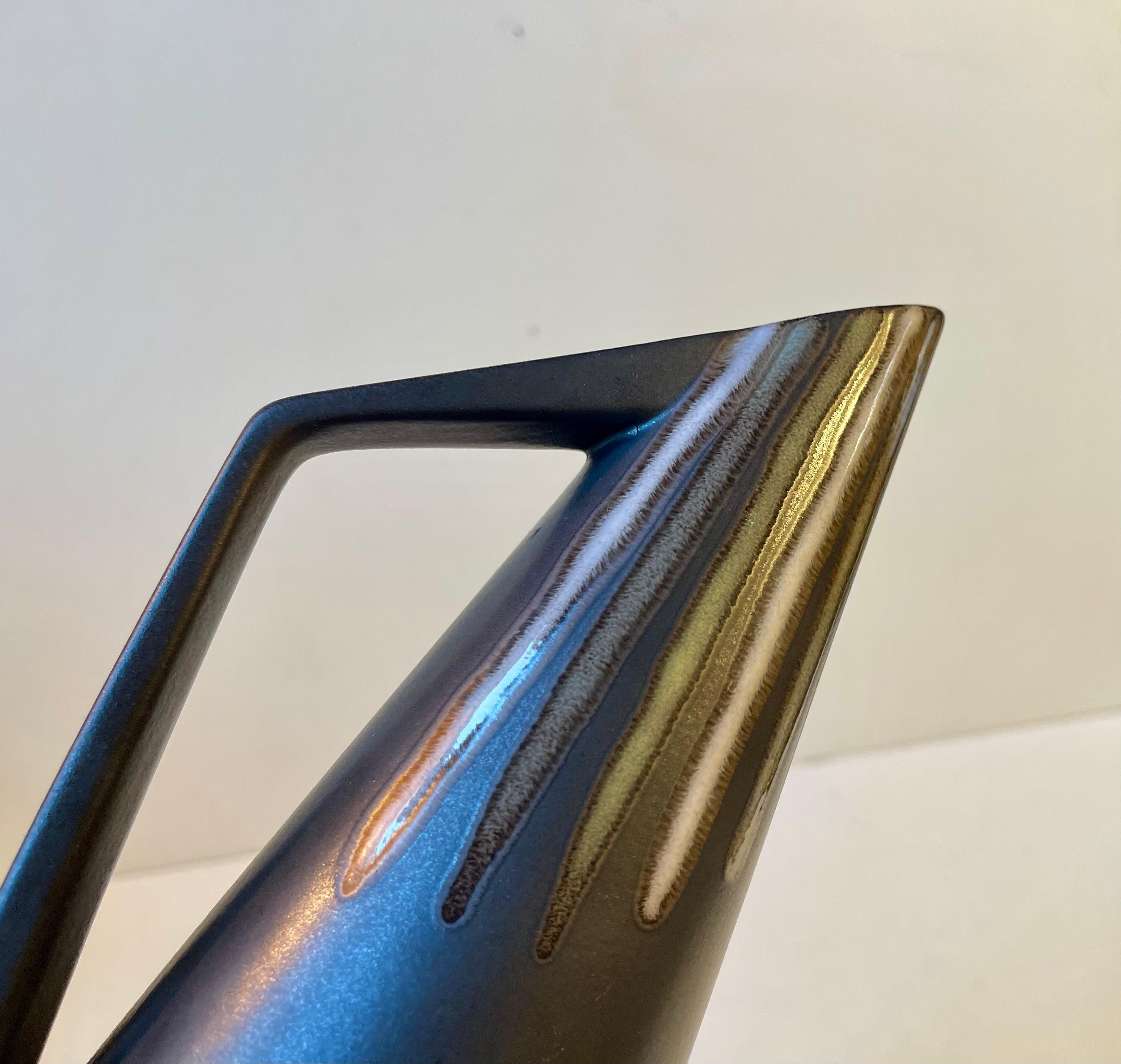Danish Modernist Black Ceramic Pitcher by Svend Aage Holm-Sørensen for Søholm, 1960s For Sale
