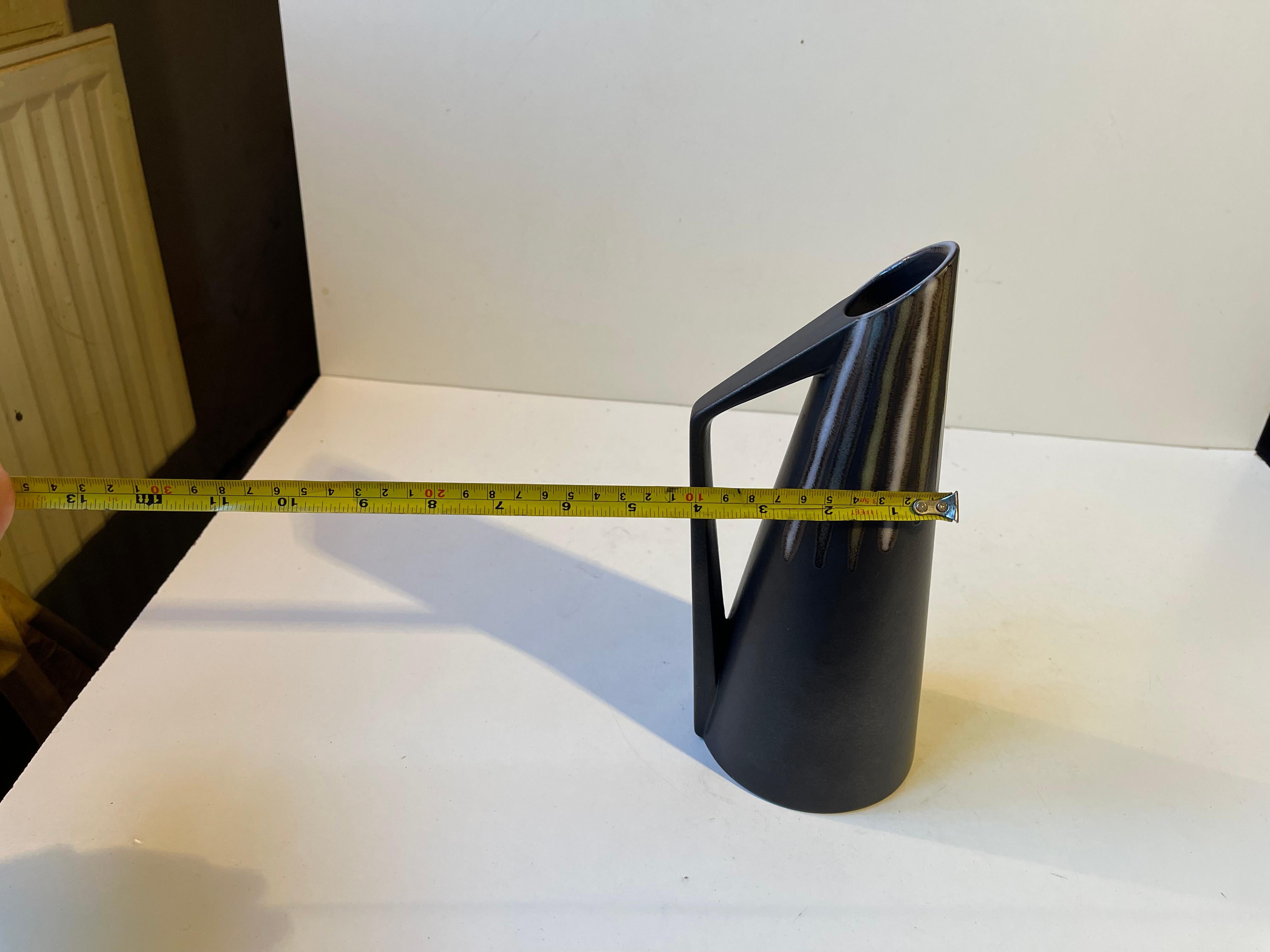 Modernist Black Ceramic Pitcher by Svend Aage Holm-Sørensen for Søholm, 1960s For Sale 1