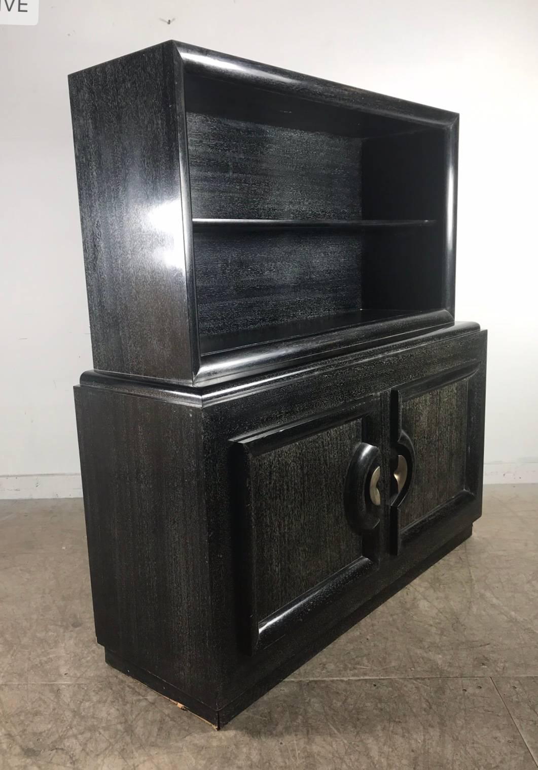 American Modernist Black Cerused Oak Cabinet Attributed to Paul Laszlo