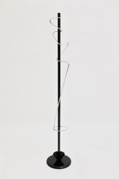 Modernist Metal Black Coat Stand, 1980s