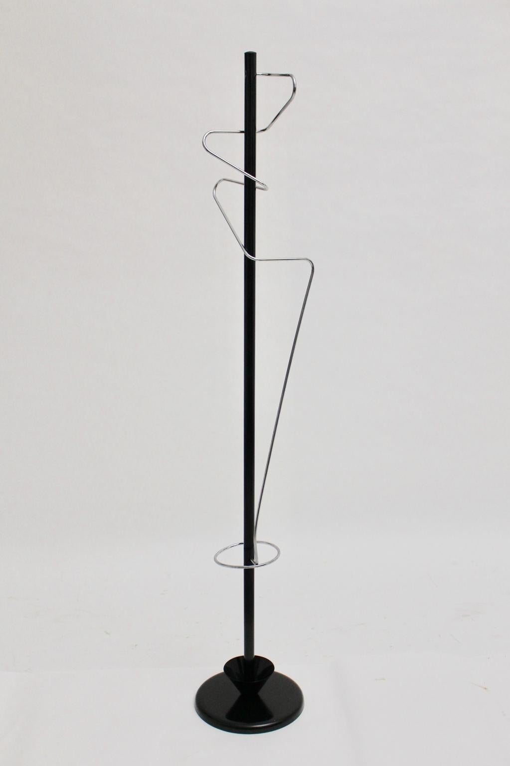 Modernist Black Coat Stand, 1980s For Sale 2